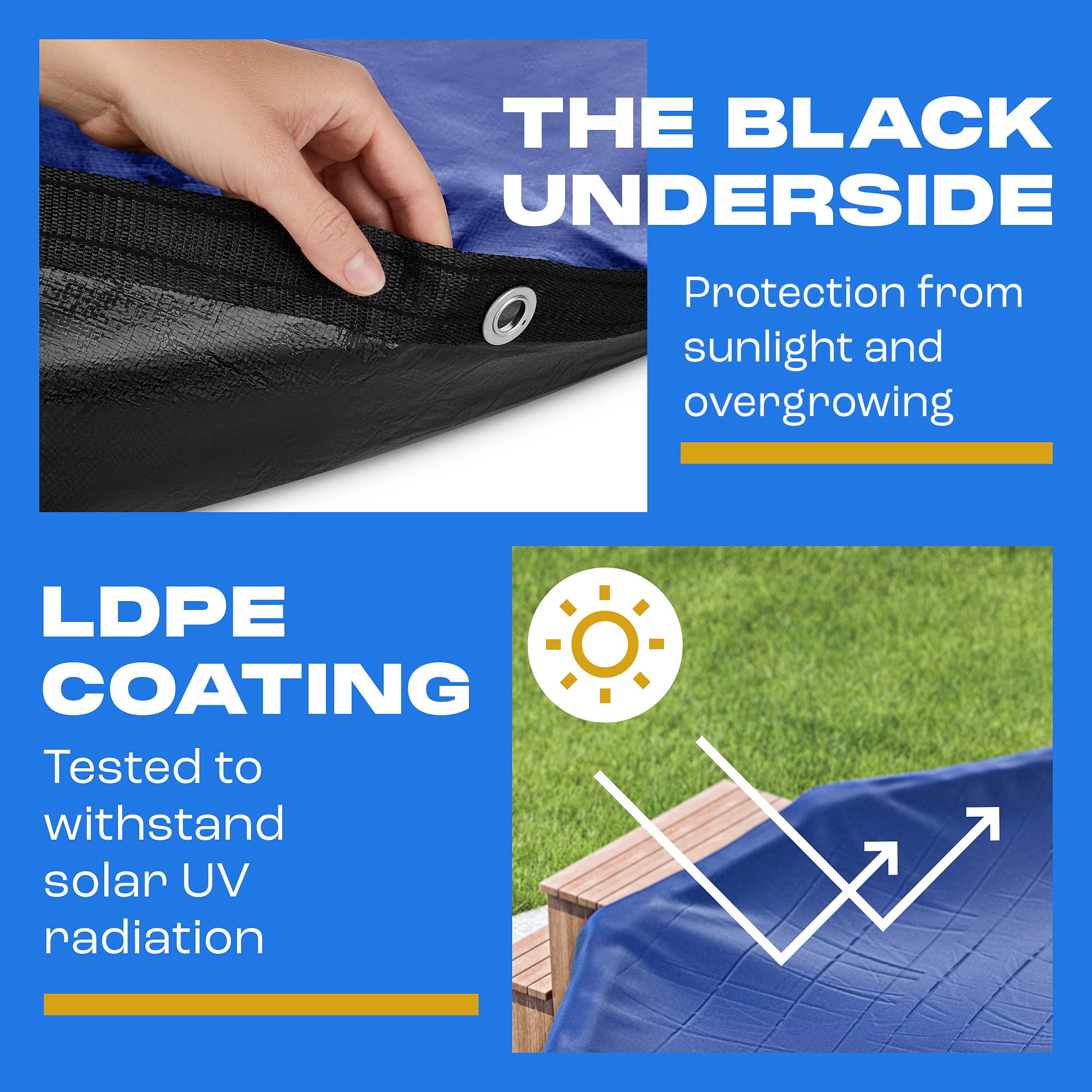 24 ft Round Winter Pool Cover for Above Ground Pools | Extra Thick & Durable Cold & UV Resistant Cover | Sapphire Series Premium Protection | Perfect for Winterizing & Protecting Your Above Ground Pool from Snow, Leaves & Debris