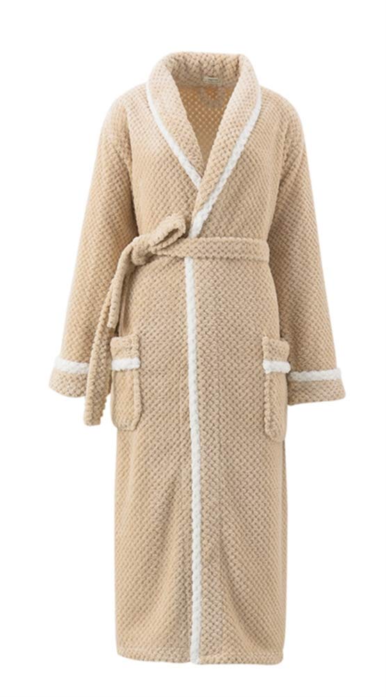 Liveinu Unisex Fleece Bathrobe - Soft Terry Cloth Sleepwear & Housecoat for Men & Women - Knee-Length Fluffy Robe for Spa, Lounge & Relaxation at Home