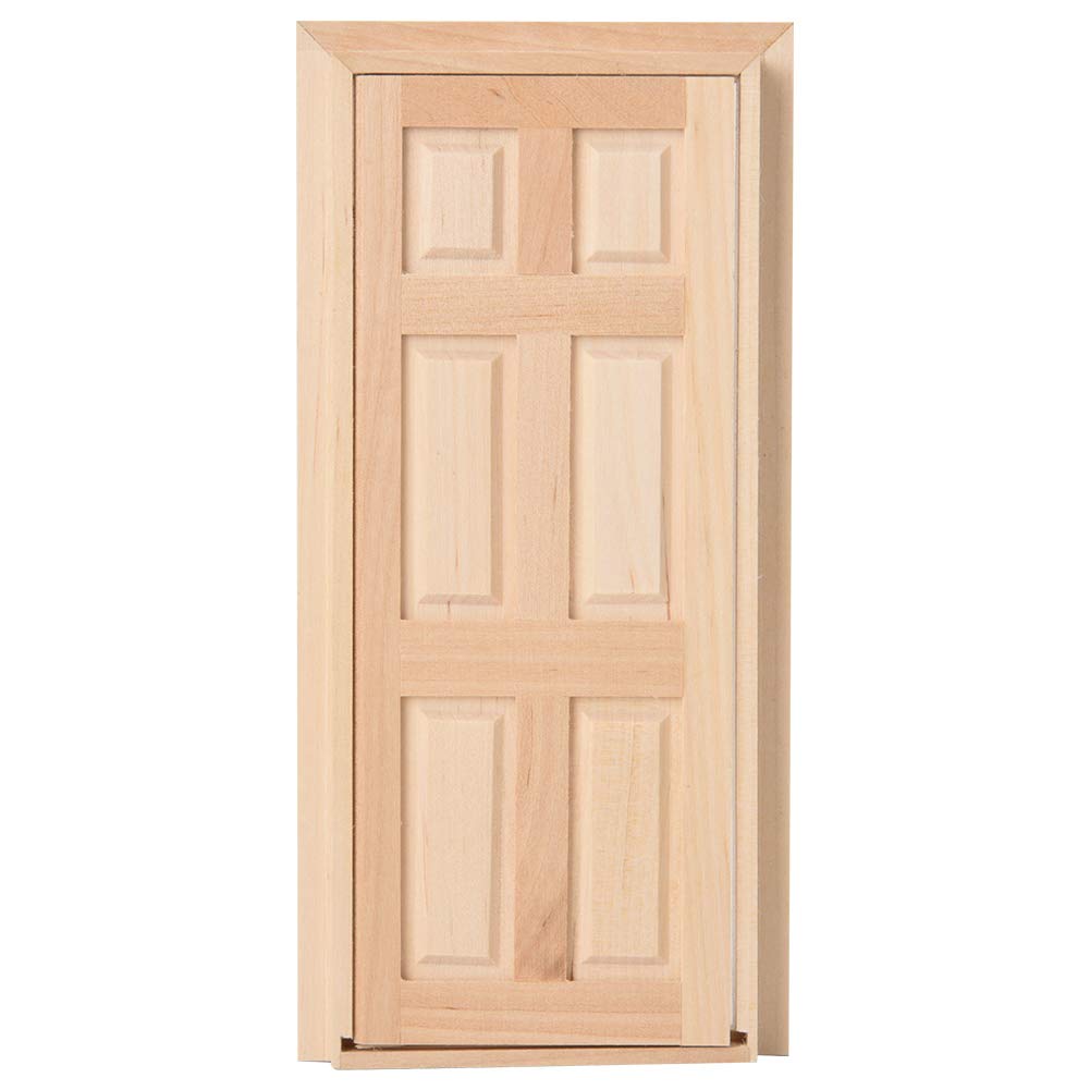 AYNEFY 1:12 Scale Mini Wooden Dollhouse Door & Window Frames - DIY Dollhouse Furniture Accessories for Realistic Home Decor & Creative Play Scenes