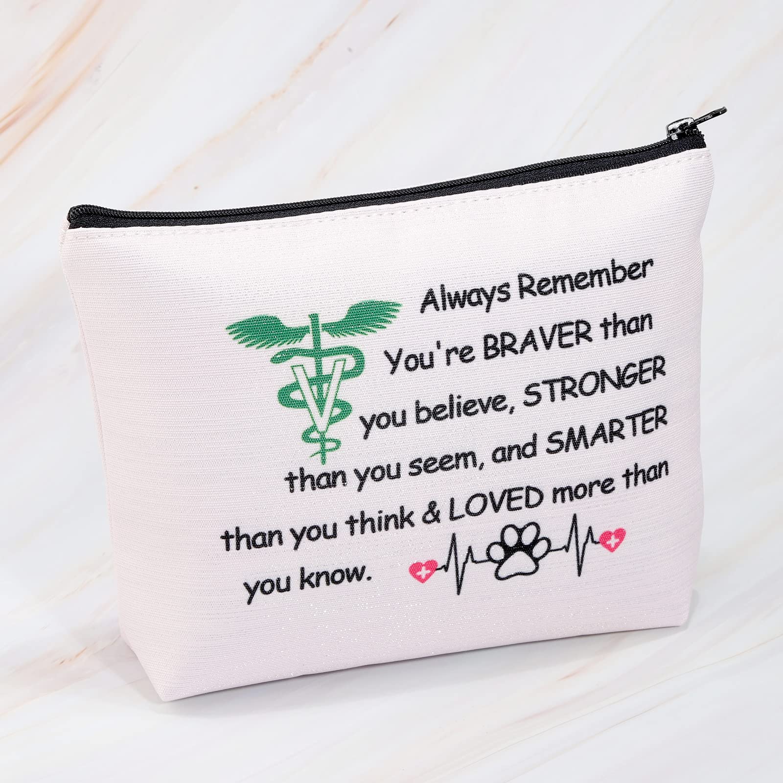 Vet Tech Gifts - Pink Veterinary Makeup Bag for Vet Assistants & Students | Waterproof Zipper Pouch for Travel, Toiletries & Cosmetics | Perfect for Clinics, School & Work Essentials