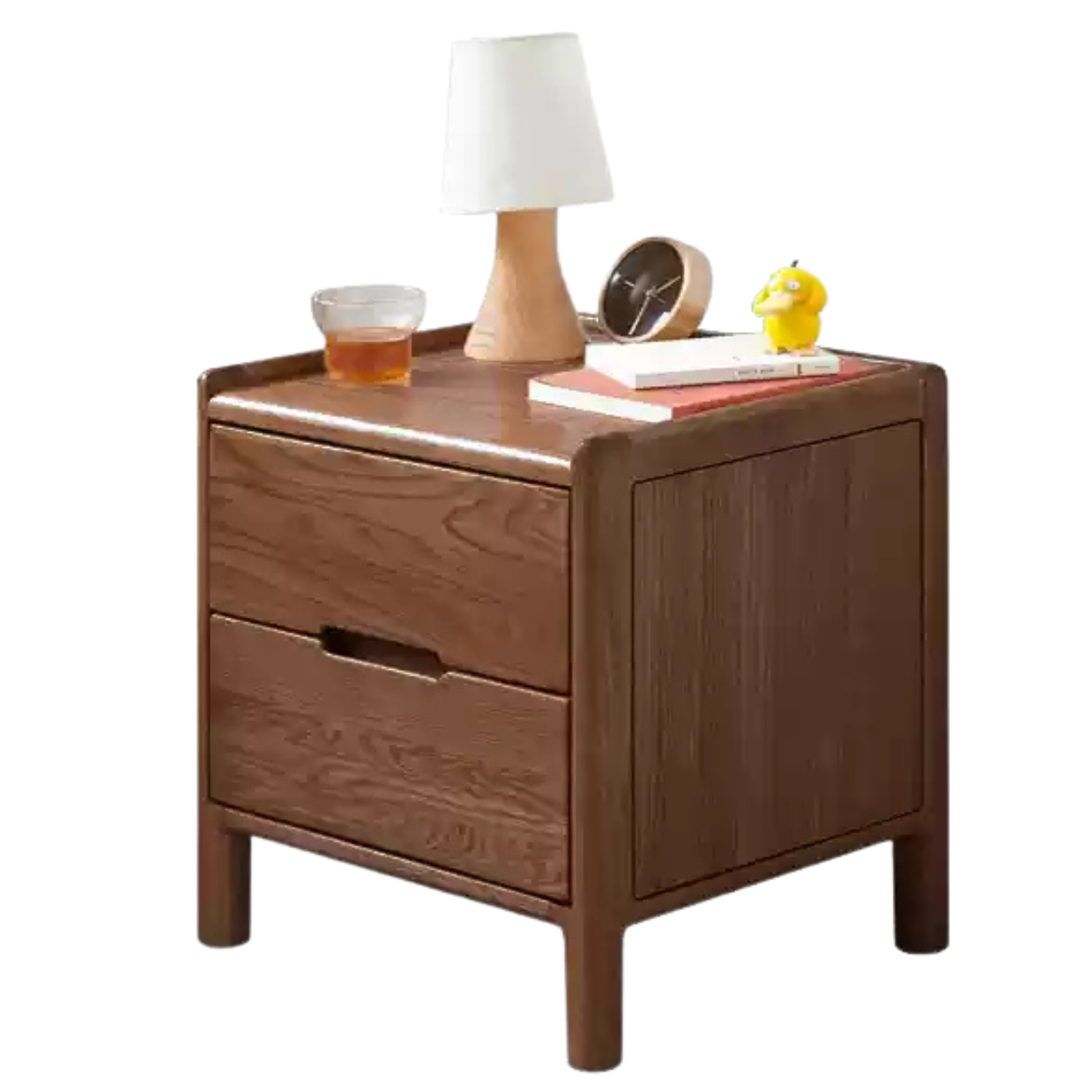 17.7x13.8x17.1 inch / 45x35x43.5сm / Walnut color / double drawer Nightstand