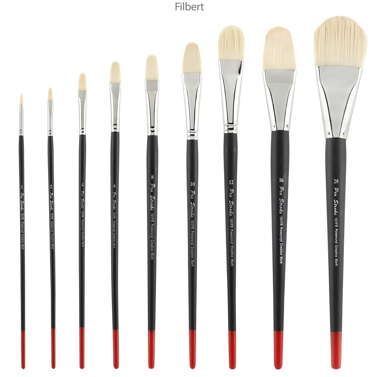 Creative Mark Powercryl Ultimate Acrylic Paint Brushes - Filbert #8 | Professional Artist Paint Brushes with 3 Synthetic Hair Diameters | Perfect for Heavy Acrylics & Water-Soluble Oils | Ideal for Canvas Painting, DIY Art Projects & Home Decor