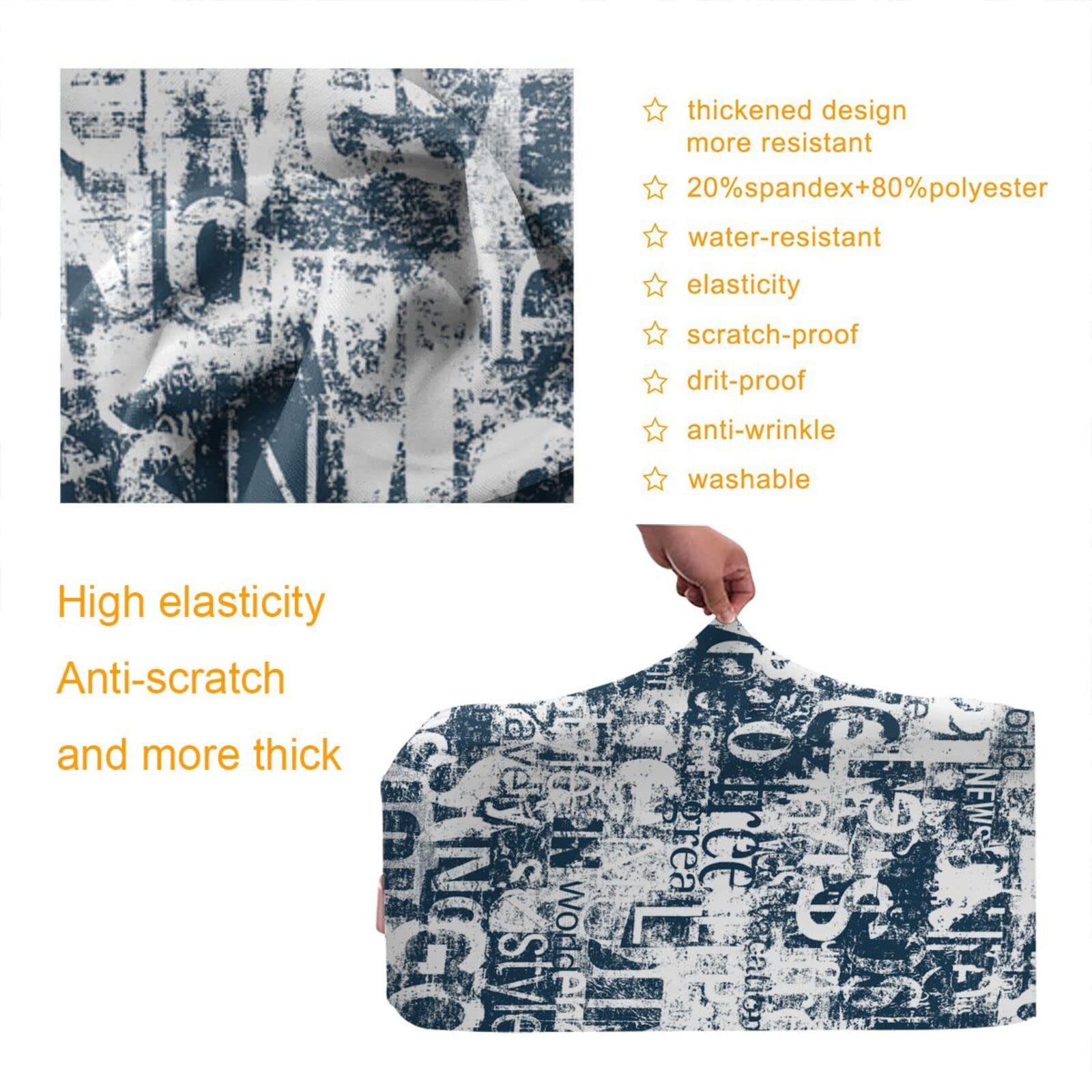 Retro Travel Suitcase Protector - Elastic Washable Luggage Cover with Concealed Zipper (X-Large) - Perfect for Vintage Style Travel & Airplane Bag Protection