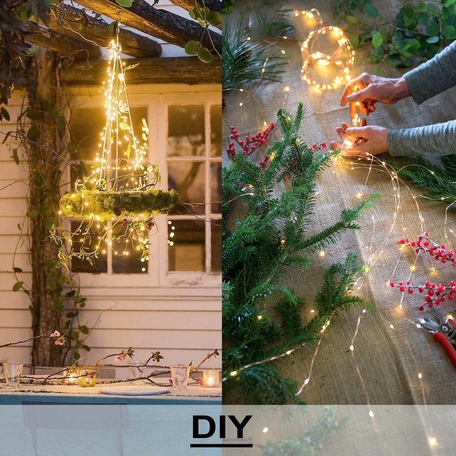 Soltuus Solar Powered Fairy String Lights - 180 LED Watering Can Outdoor Lights, Waterproof Waterfall Fairy Lights in Warm White | Perfect for Garden, Patio, Wedding & Backyard Decor