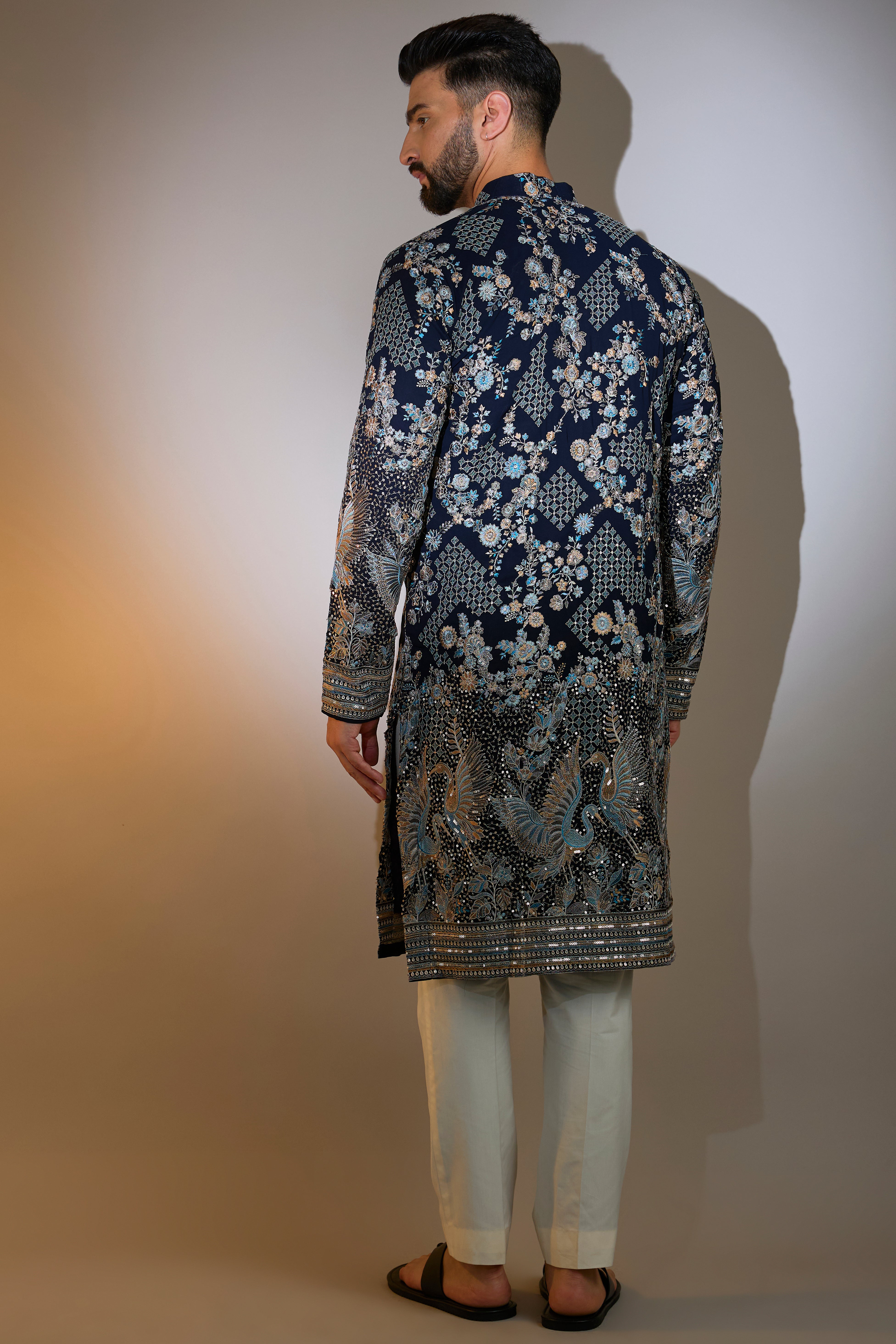 Exquisite Mehndi Green Floral Kurta with Intricate Aari Embroidery – Perfect for Festivals, Weddings & Ethnic Celebrations