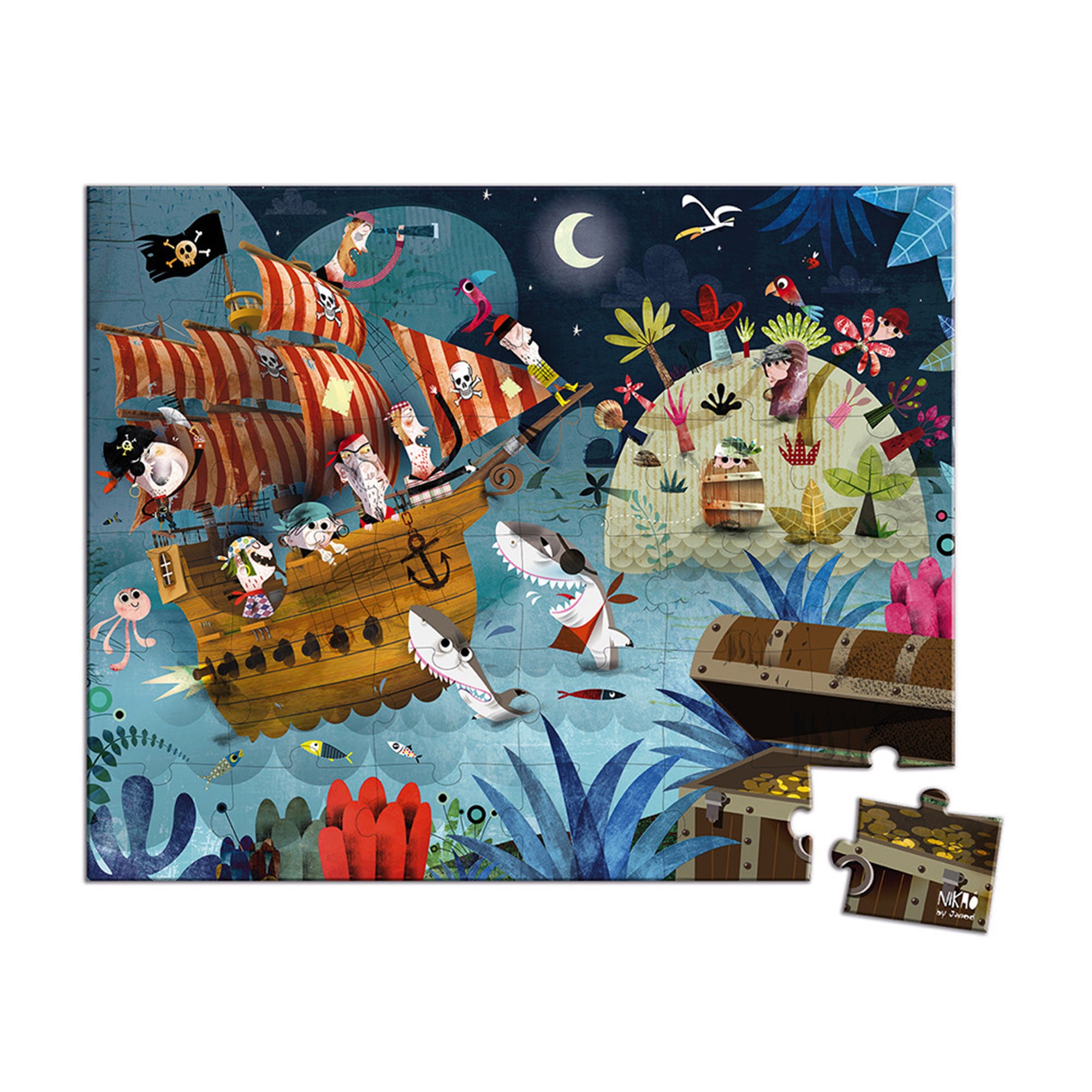 36 Piece Treasure Hunt Puzzle - Fun & Challenging Brain Teaser for Kids & Adults - Perfect for Family Game Night & Educational Play