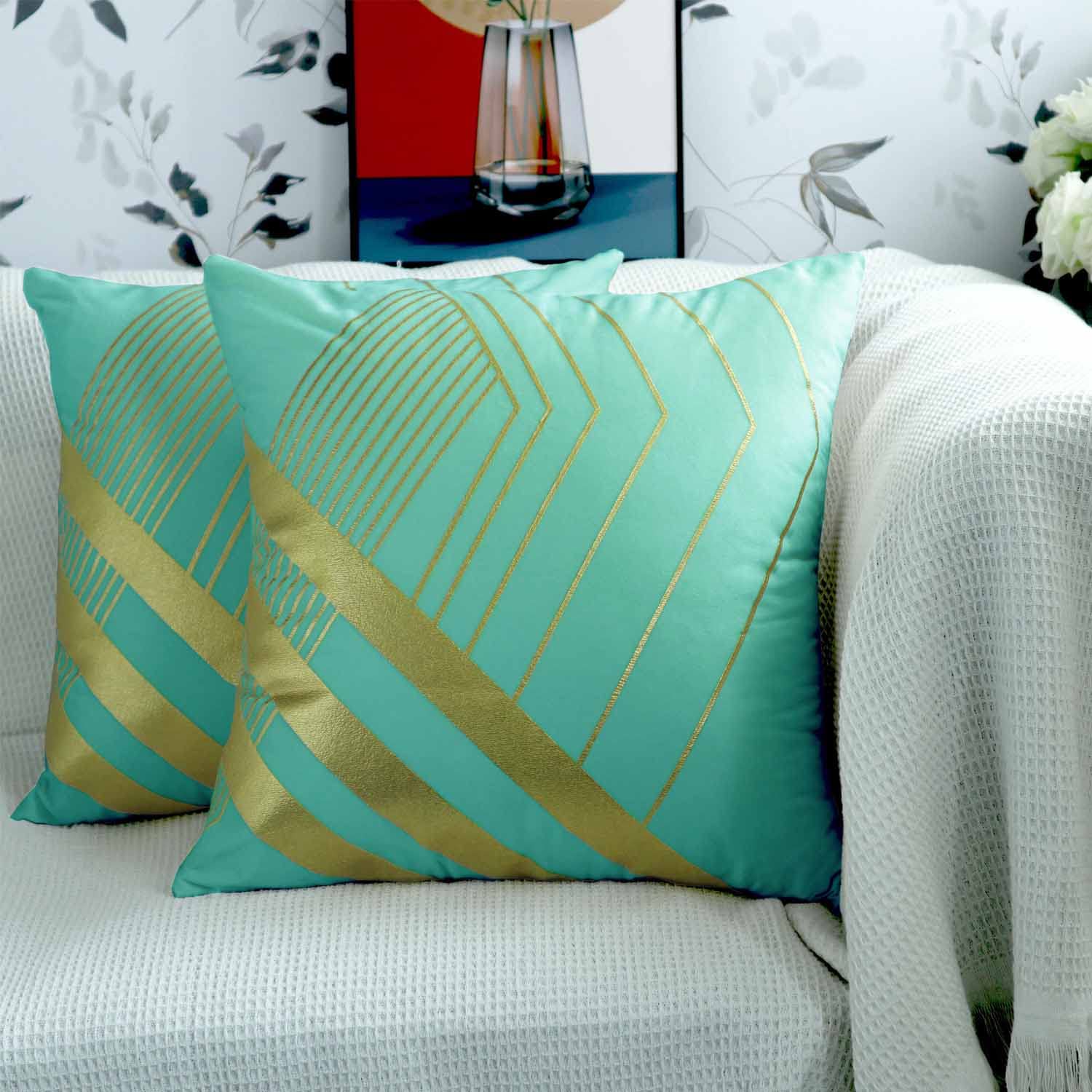 Velvet Baby Blue Pillow Covers 18x18