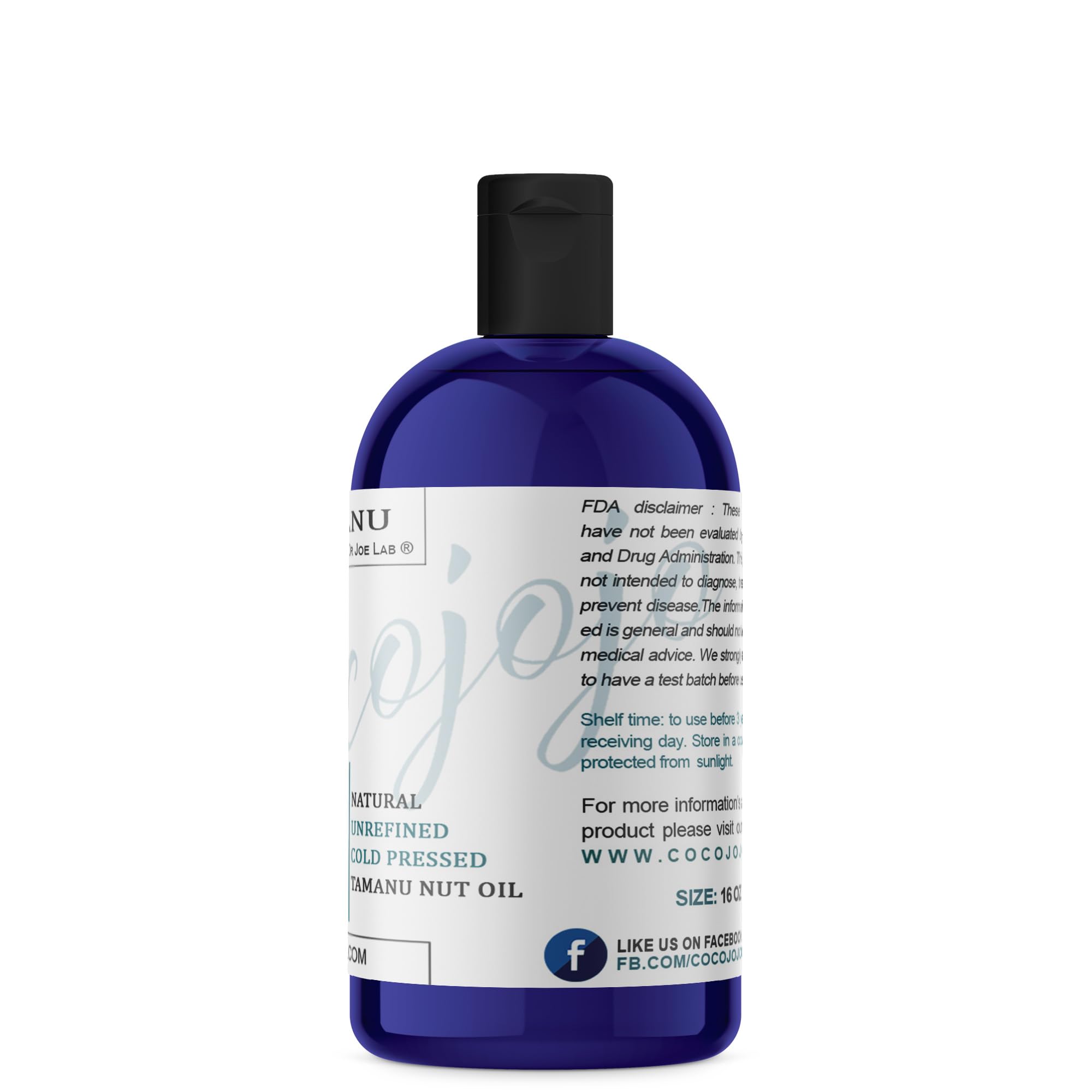 Pure Cold-Pressed Jamaican Tamanu Nut Oil 16oz - Unrefined Hydrating Carrier Oil for Skin, Hair & Nails - Deep Moisturizer for Face & Body - Bulk Pint Size - Perfect for DIY Beauty, Massage & Aromatherapy