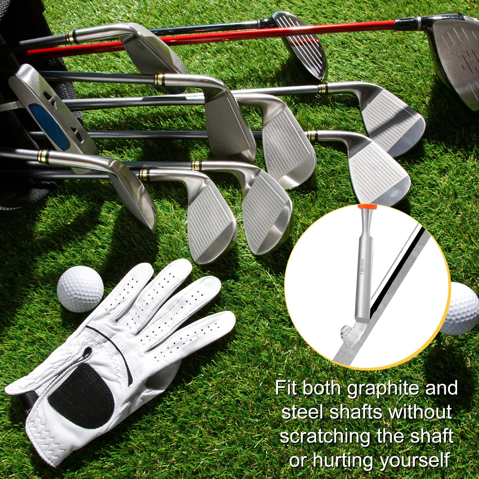 7.87 Inch Steel Alloy Golf Grip Tape Remover Tool - Efficient Golf Handle Grip Stripper for Easy Cleaning and Repairing, Perfect Golf Gift Kit for Men (Orange) - Ideal for Home Practice and Club Maintenance