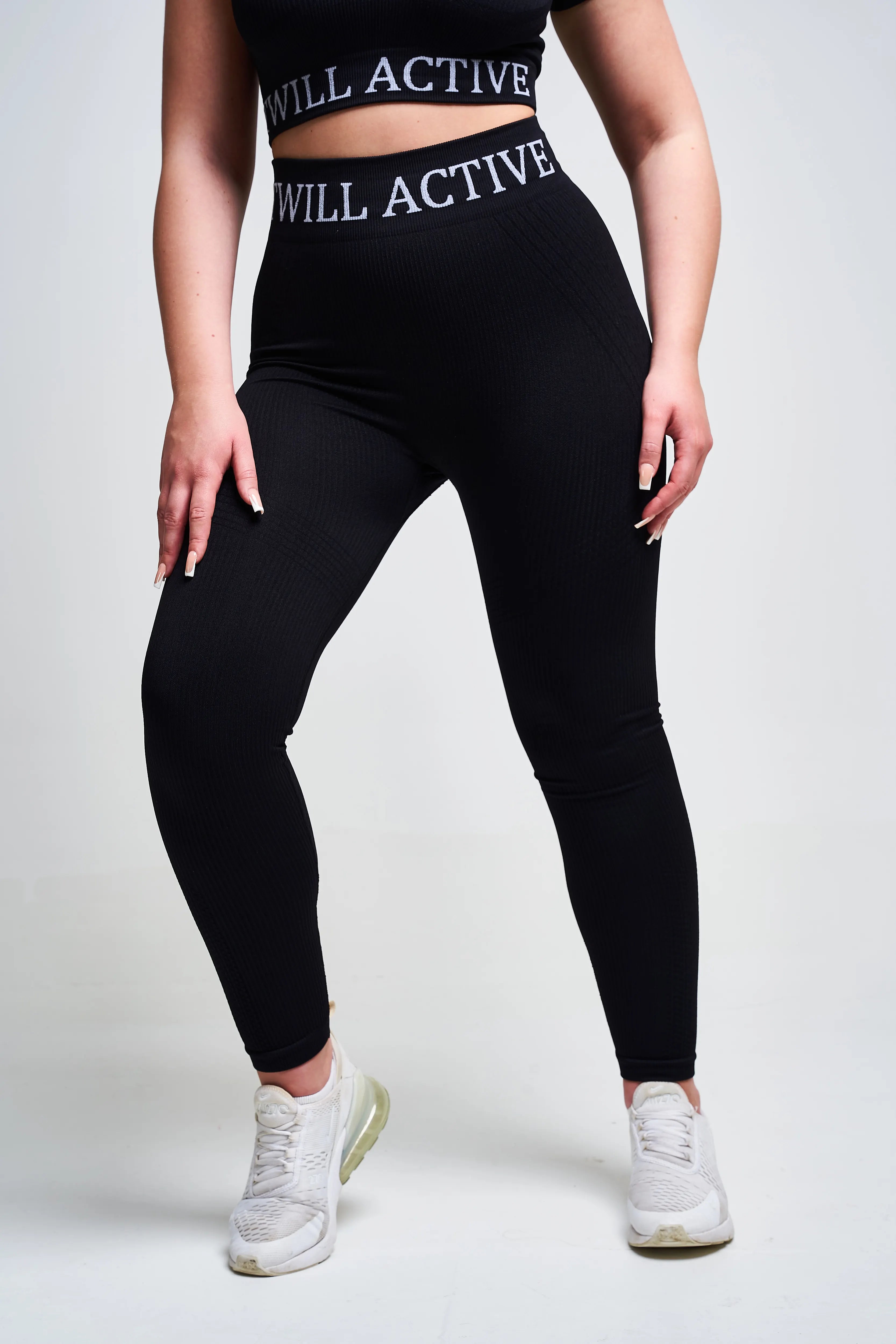 Avora Panel Recycled Seamless Leggings for Women - High Waist Yoga Pants, Workout Running Tights - Eco-Friendly Black Activewear for Gym, Lounge & Everyday Wear