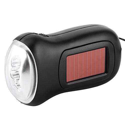 Hand Crank Solar Powered Flashlight - Emergency Rechargeable LED Flashlight with Dynamo for Outdoor Camping, Hiking, Survival & Power Outages