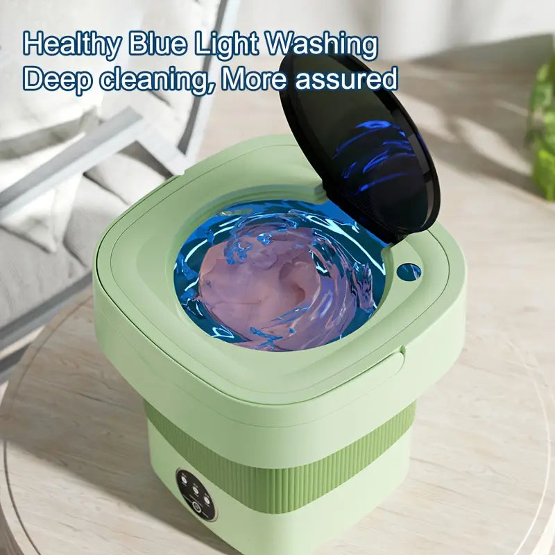 8L High Capacity Portable Foldable Mini Washing Machine - 3 Cleaning Modes, Soft Spin Dry Function | Perfect for RV Travel, Camping, Apartments & Small Spaces | Compact Laundry Solution for Students & Dorms