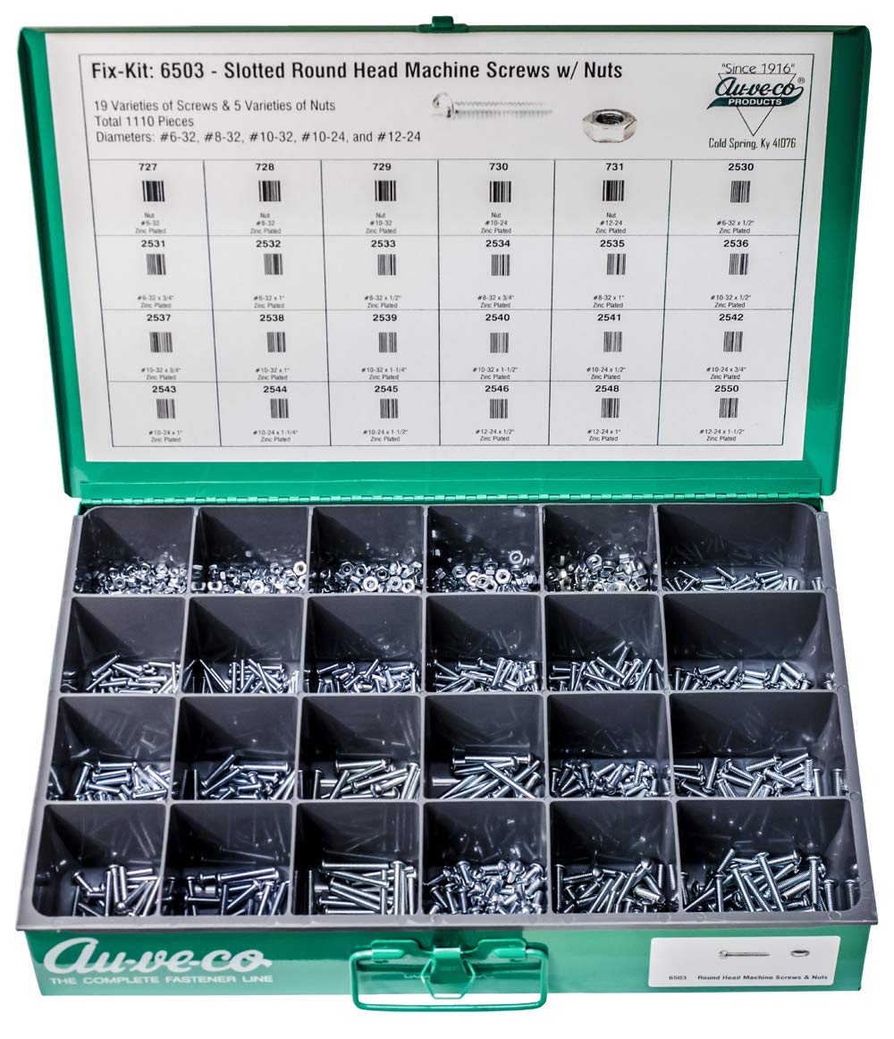 1100-Piece Slotted Round Head Machine Screw & Nut Kit - Stainless Steel Fastener Set for DIY, Furniture Assembly, Electronics Repair & Home Improvement Projects