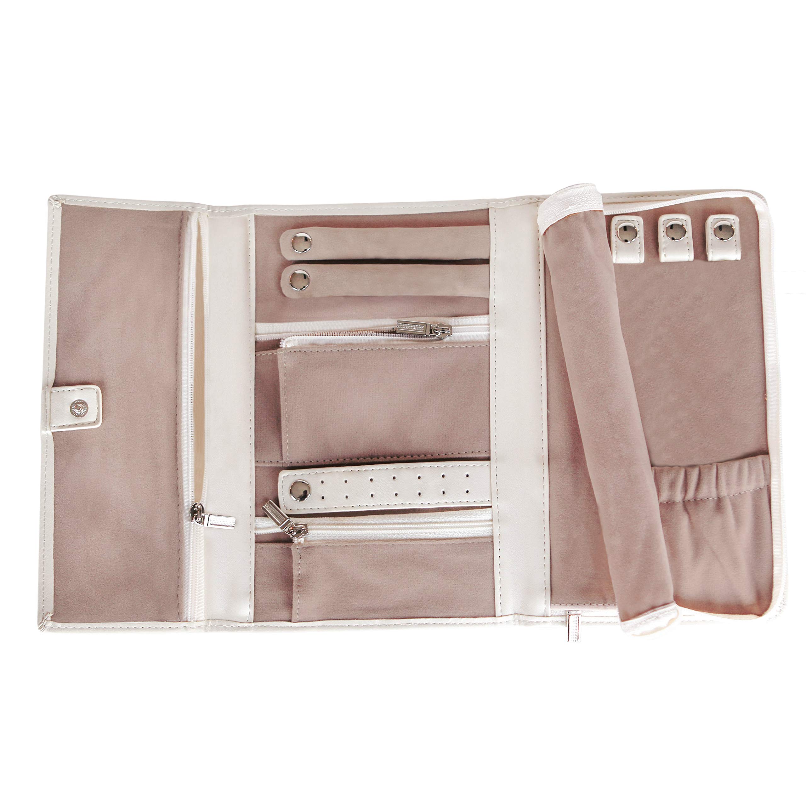 Vegan Leather Travel Jewelry Organizer Case - Compact Jewelry Storage Box for Necklaces, Rings & Earrings | Perfect for Vacation, Business Trips & Gift Giving