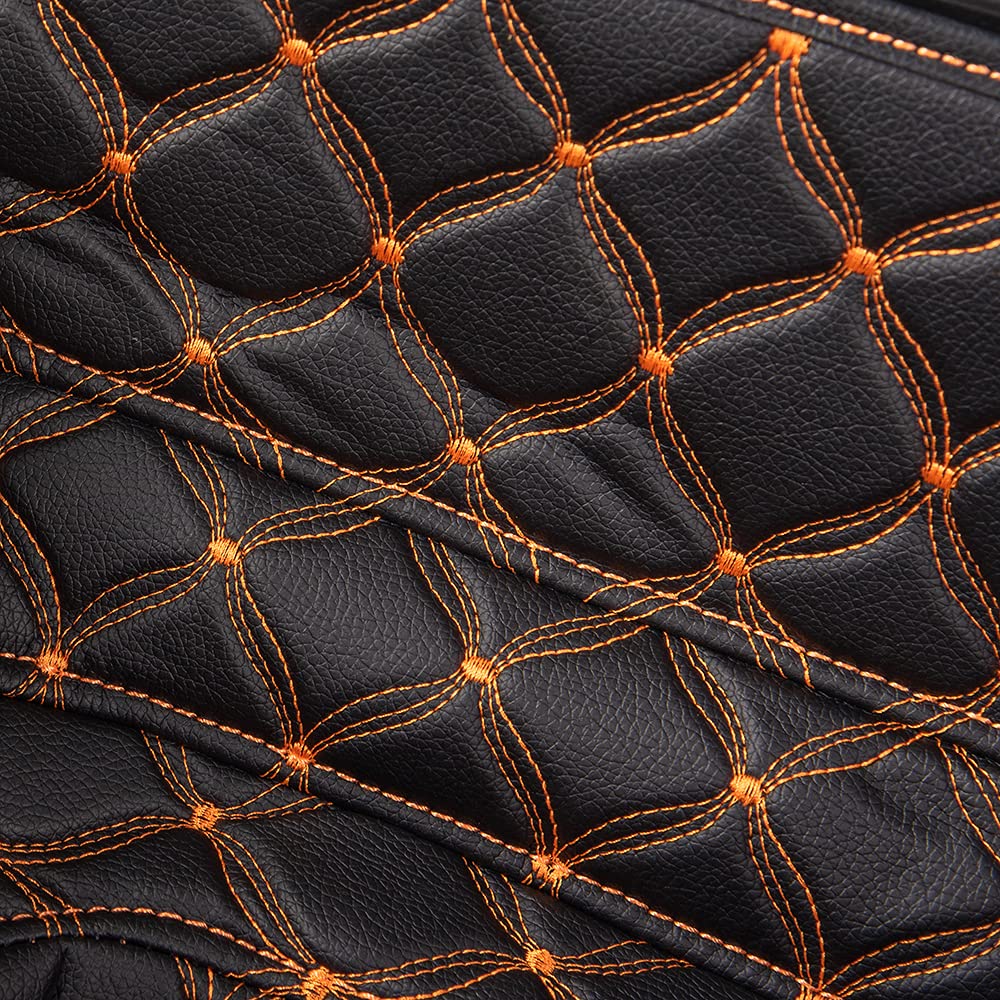 Premium Advanblack Saddlebag Liners with Custom Orange Stitching - Perfect Fit for 2015-2020 Indian Motorcycle Saddlebag Bottoms | Waterproof Protection & Enhanced Storage for Road Trips & Daily Commutes
