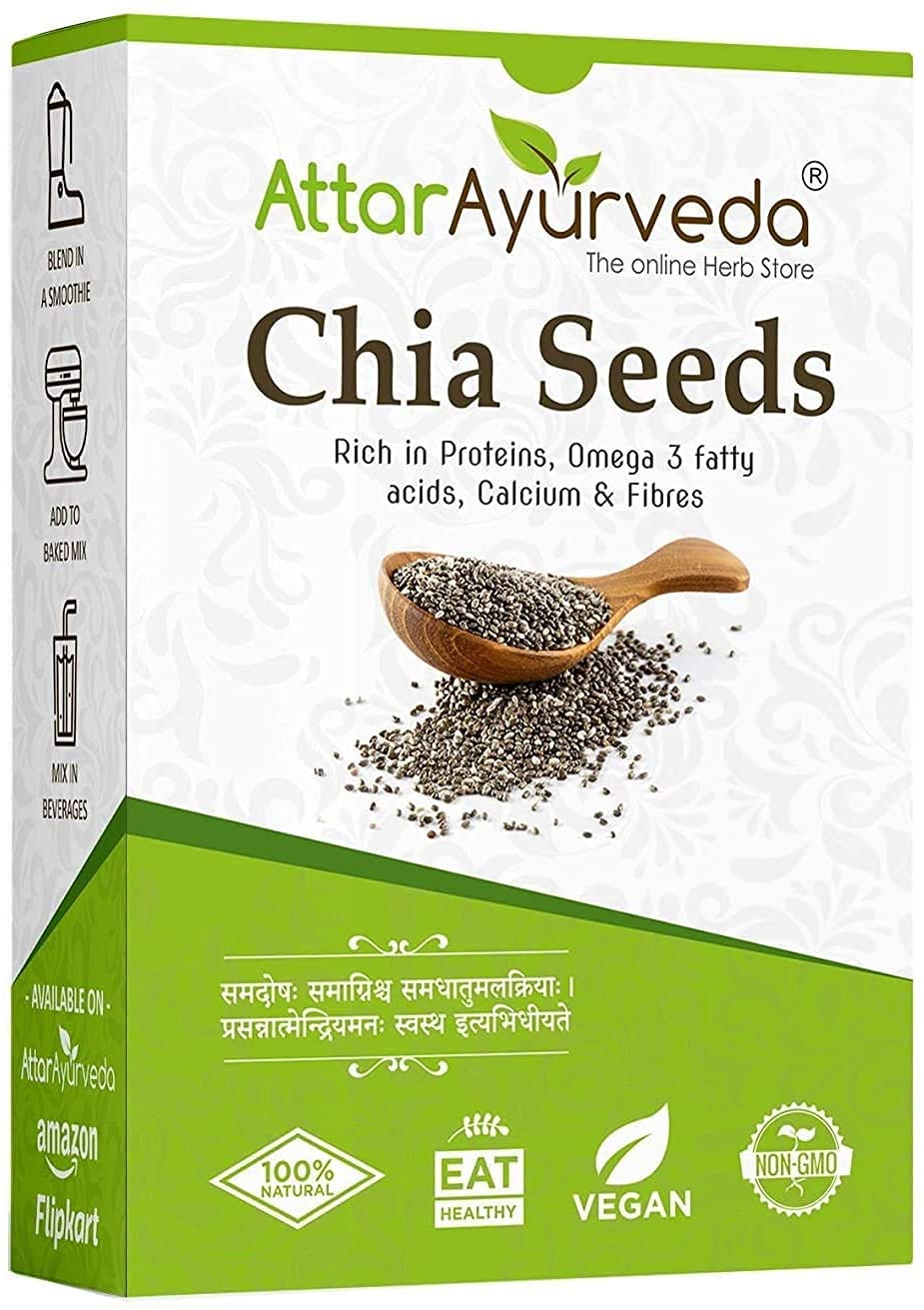 Organic Chia Seeds for Weight Loss & Digestion - 500g | High Fiber Superfood | Perfect for Smoothies, Yogurt & Baking | Shivay Attar Ayurveda
