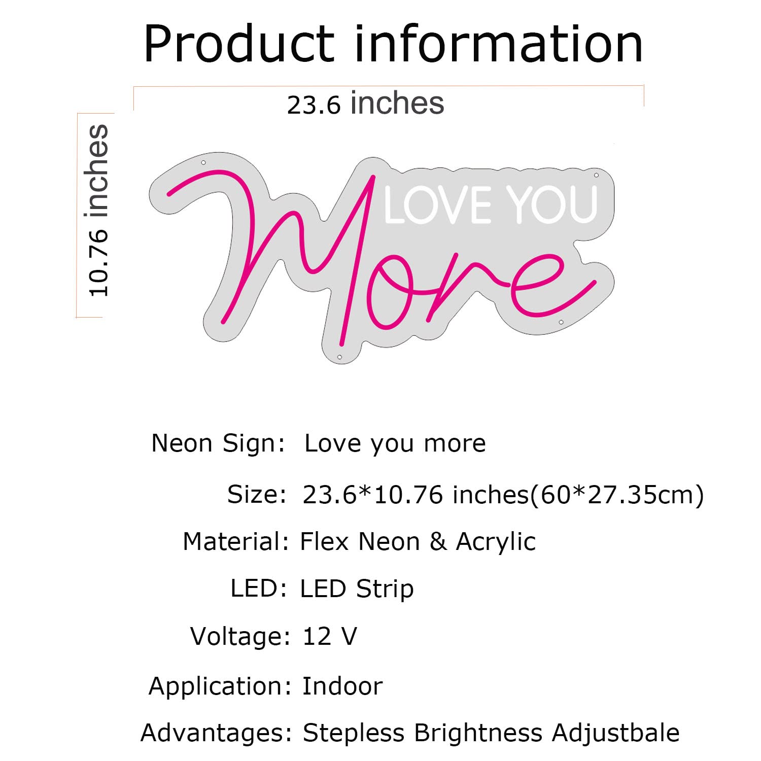 Custom Love You More Neon Sign - Personalized LED Wall Decor for Weddings, Anniversaries & Parties | Romantic Home Decor, Bedroom Lighting & Event Signage