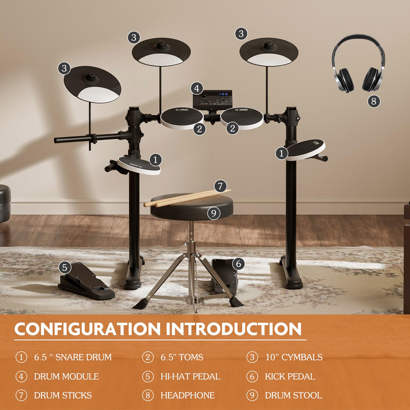 UMOMO Electric Drum Kit - 10