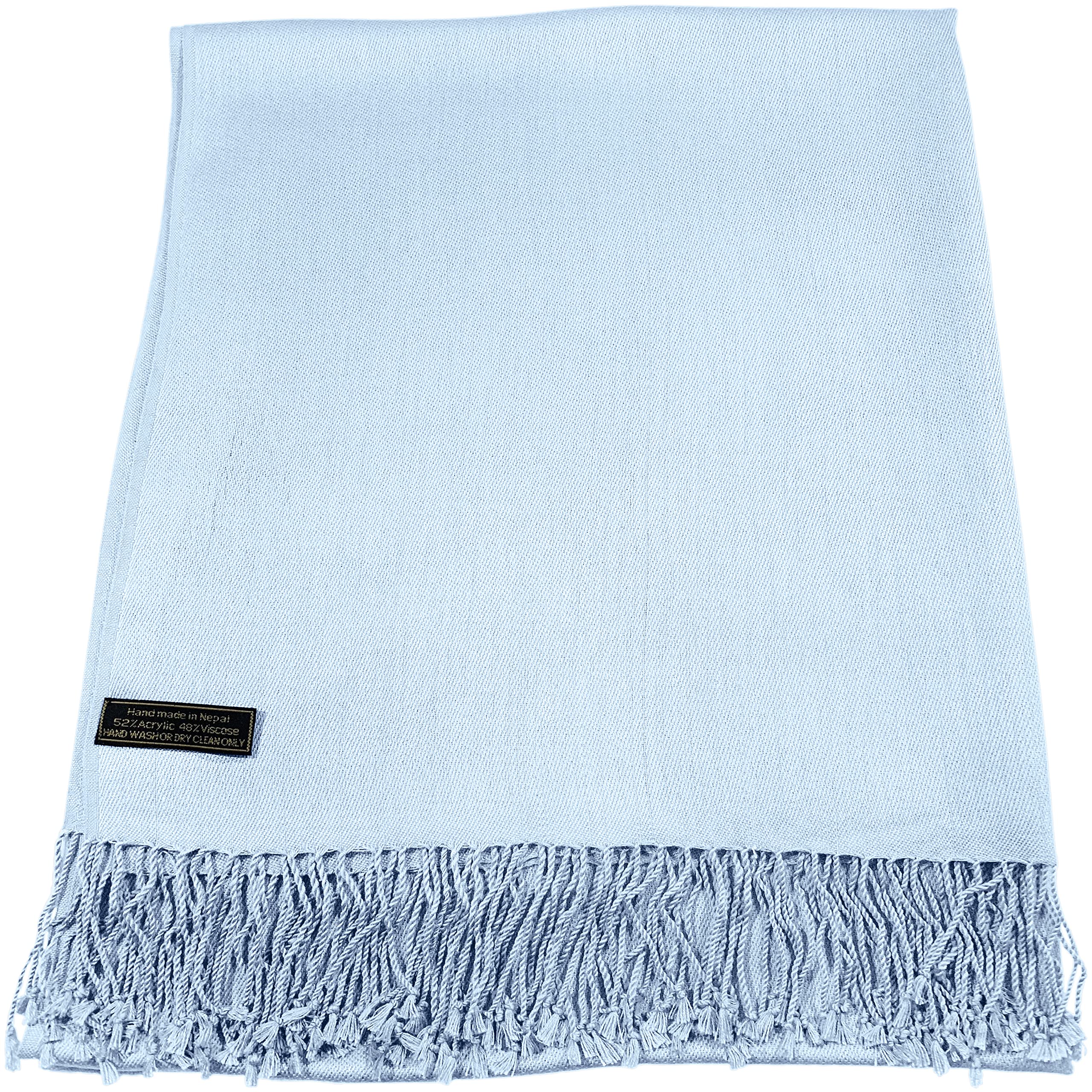 Stylish Solid Color Pashmina Shawl Scarf Wrap with Tassels - Soft Nepalese Stole for Women, Head Wrap & Face Cover - Perfect for Winter, Office, Travel & Special Occasions