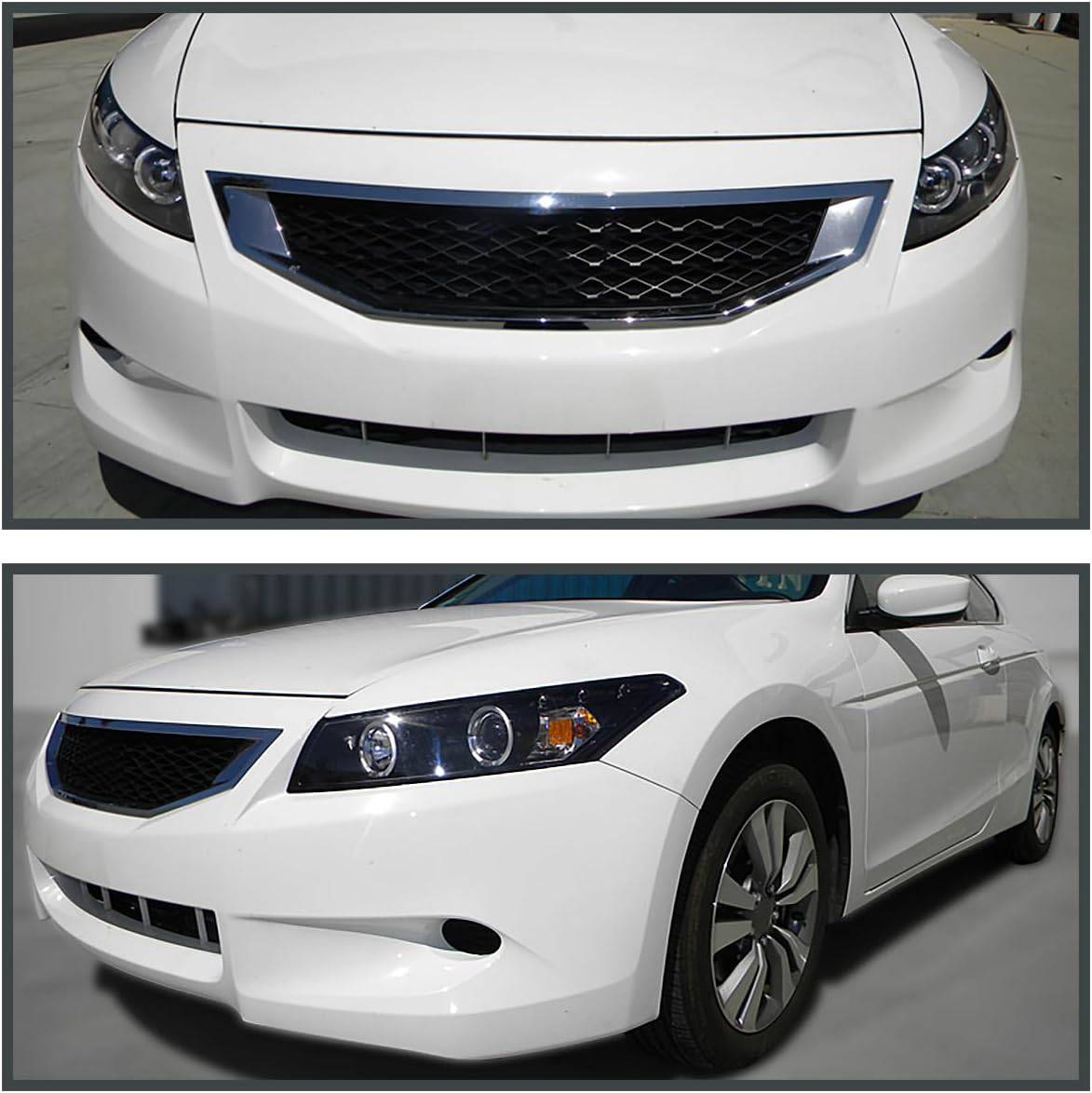 2008-2012 Honda Accord Coupe LED Halo Projector Headlights - Matte Black Housing with Clear Lens - High Performance Replacement Headlights for Night Driving & Enhanced Visibility