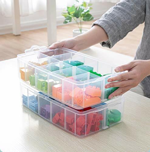 3-Tier Stackable Plastic Craft Organizer with 30 Compartments - Perfect for Beads, Jewelry Making & DIY Supplies Storage - Ideal for Craft Rooms, Offices & Home Organization