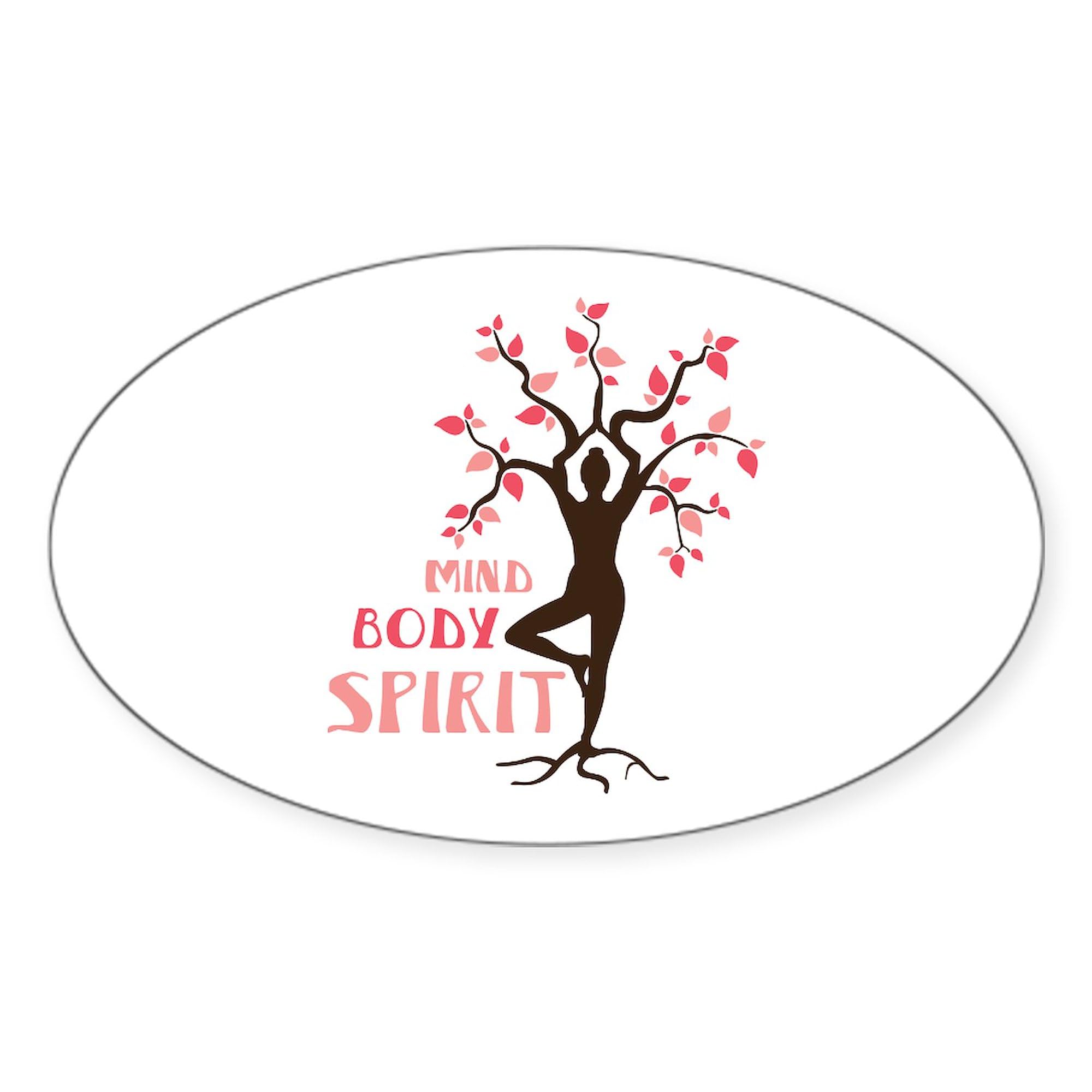 Mind Body Spirit Oval Car Bumper Sticker - Waterproof Vinyl Decal for Cars, Laptops, Windows - Motivational Spiritual Decor for Yoga Enthusiasts & Meditation Spaces