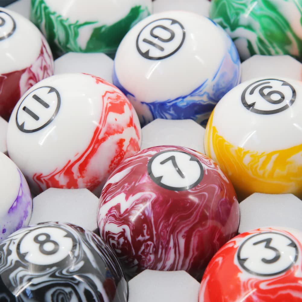 Professional 2-1/4 Inch Billiard Ball Set - 16 Pool Balls for Tournament & Home Game Tables | Perfect for 8-Ball, 9-Ball & Snooker
