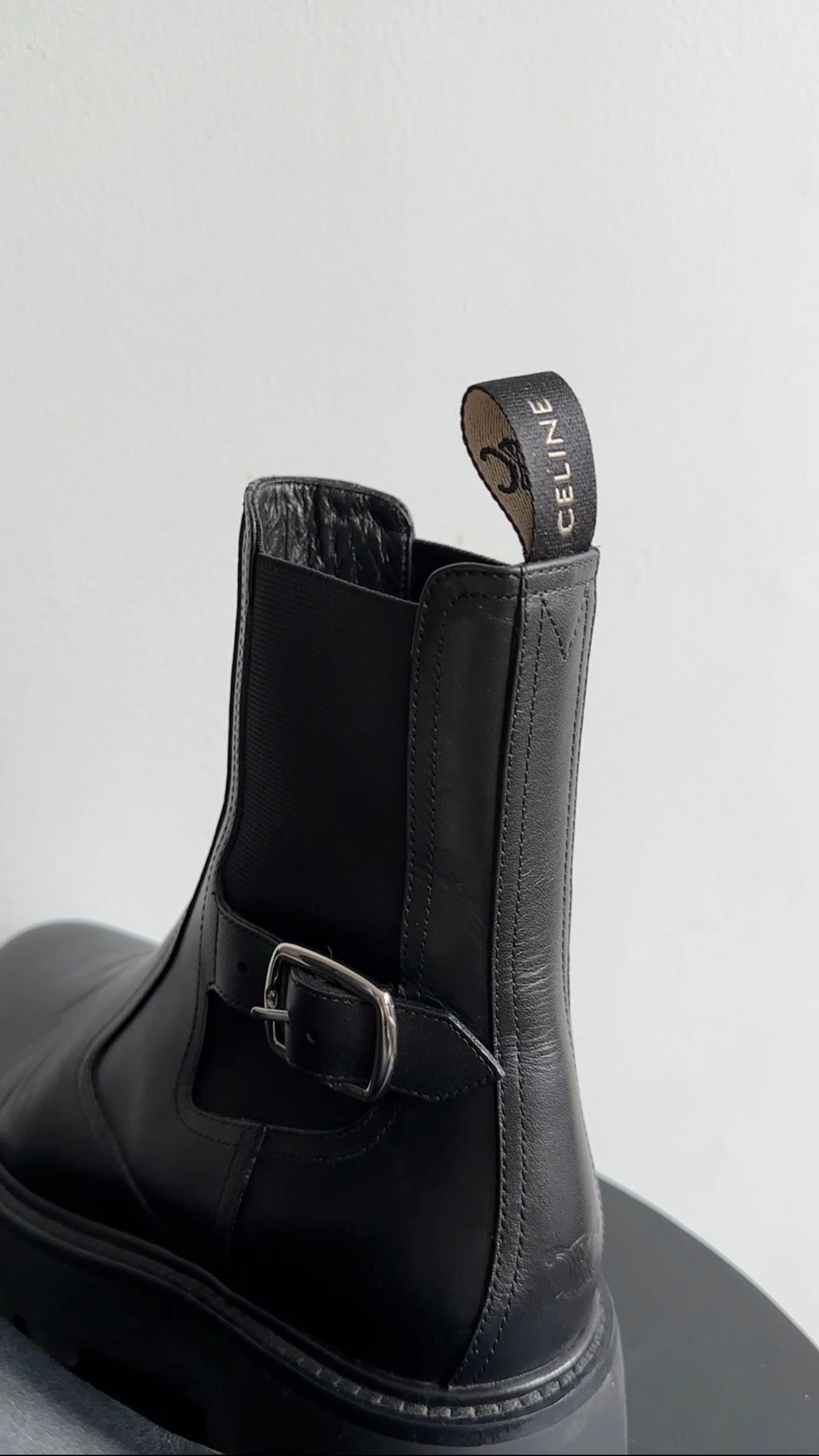 Celine Black Leather Chunky Chelsea Boots Size 37 - Stylish & Comfortable Winter Boots for Women | Perfect for Casual Outfits, Office Wear & Night Out