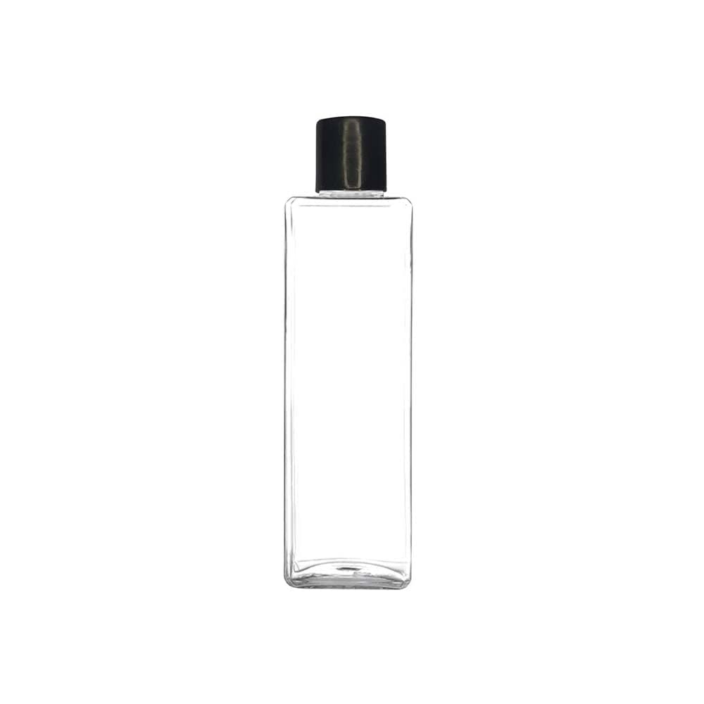 5-Pack 100ml Clear Refillable Travel Squeeze Bottles with Black Flip Cap - Leakproof Square Plastic Containers for Toiletries, Shampoo, Lotion & Cosmetics | Perfect for Travel, Gym, Camping & Home Organization