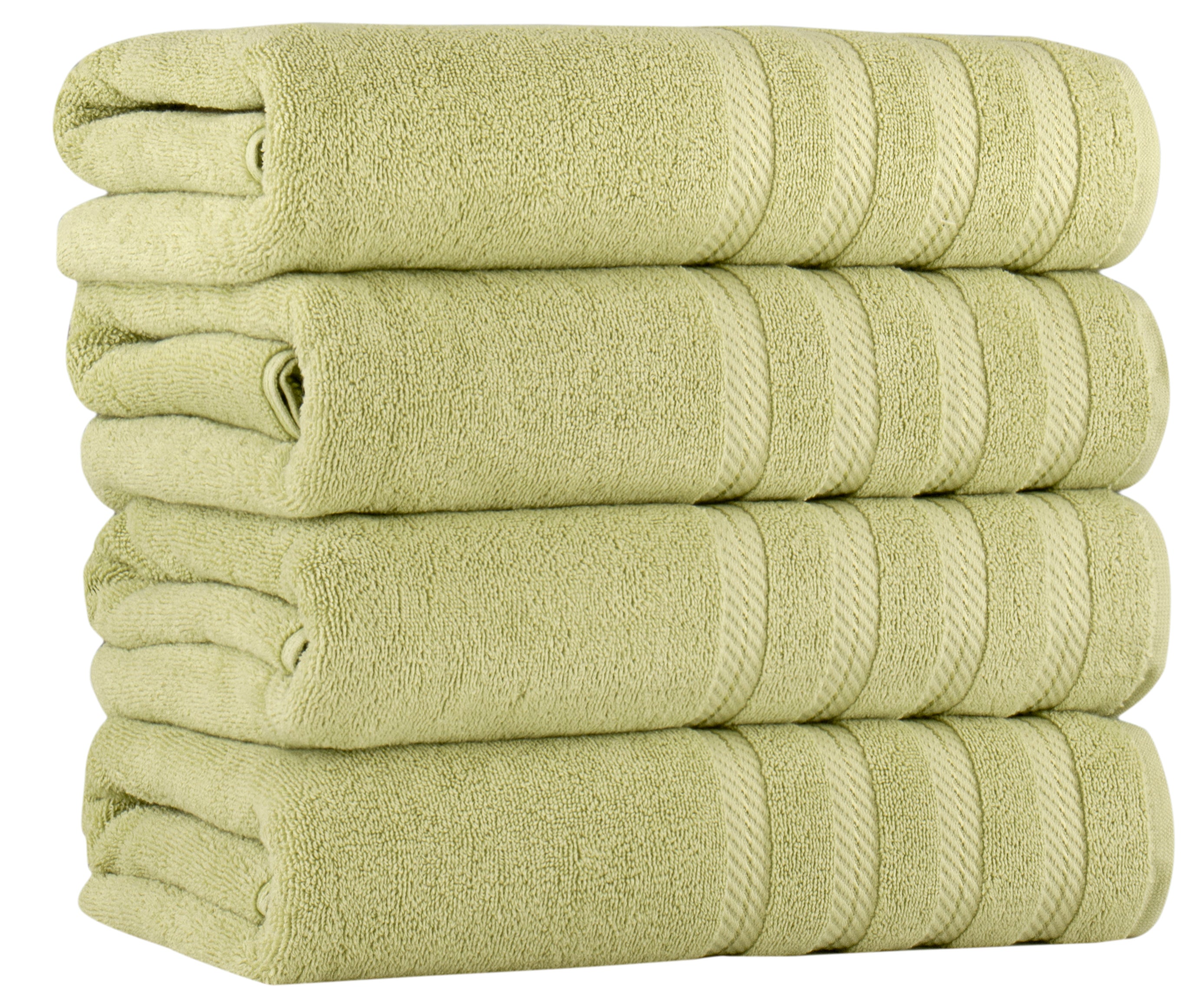 Premium Antalya Turkish Cotton Bath Towels Set - 4 Piece Ultra Soft & Absorbent Luxury Towels for Spa, Bathroom & Beach Use