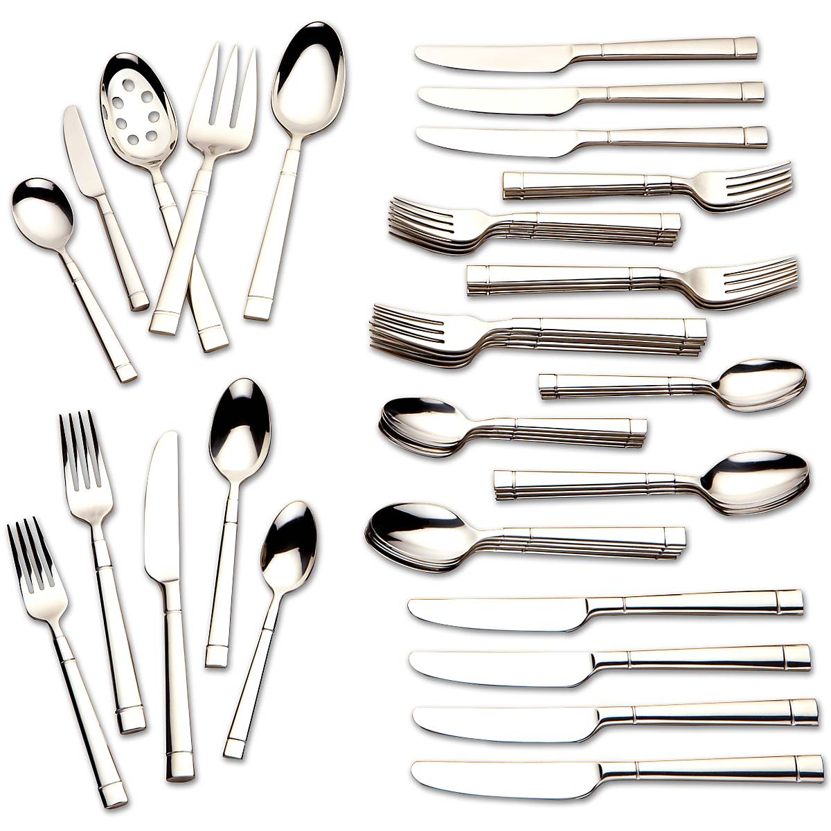 Fair Harbor 45-Piece Stainless Steel Flatware Set - Durable Silverware for Everyday Dining, Dinner Parties & Gifts