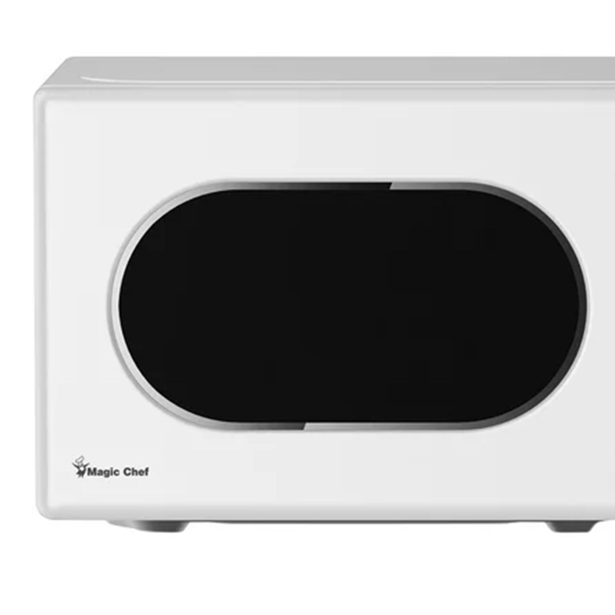 Magic Chef 0.7 Cu Ft Countertop Microwave Oven - Retro Style Compact Microwave for Small Kitchens, Dorms & Offices - White (Perfect for Heating Meals, Popcorn & Beverages)