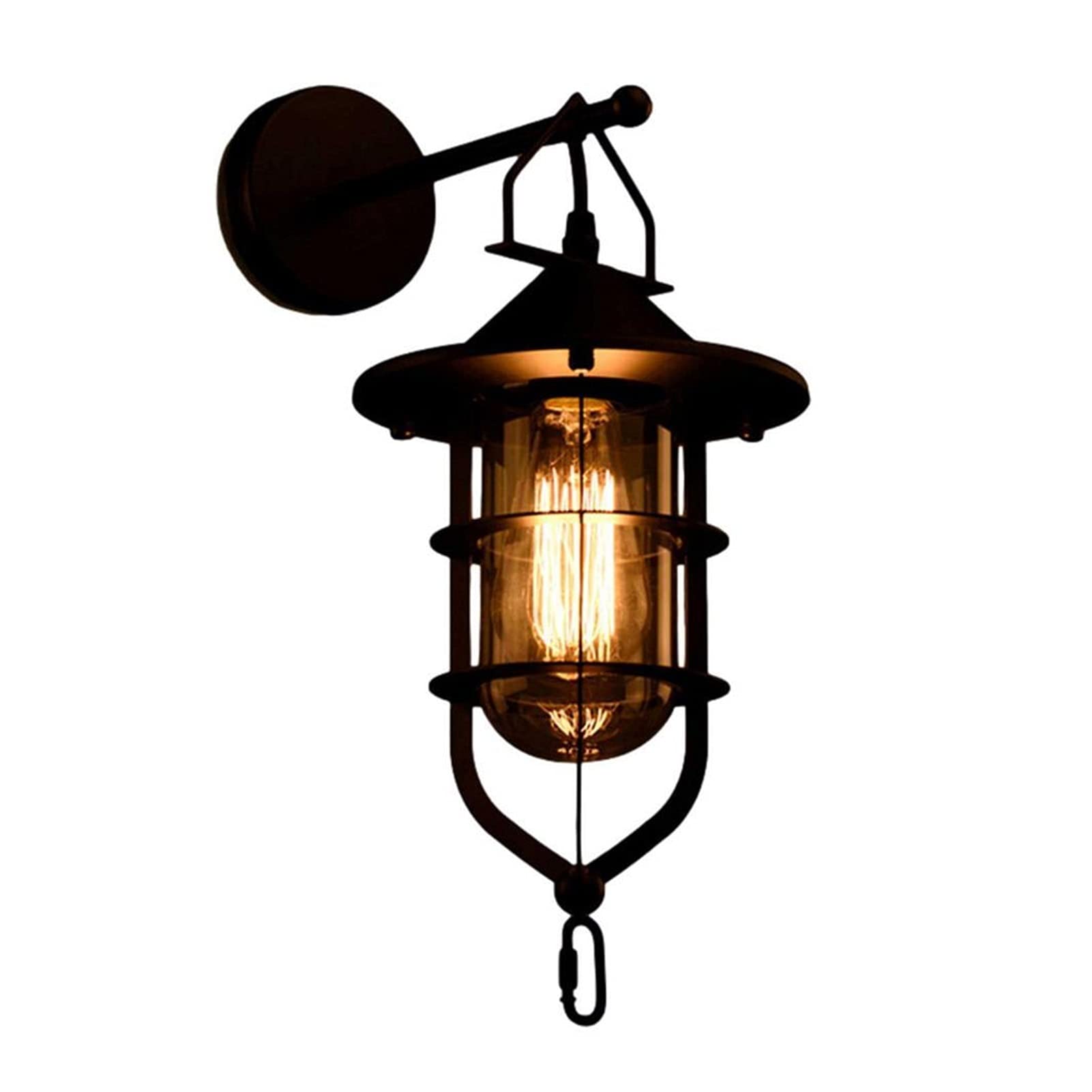 Vintage Industrial Wall Sconce - Retro Iron Wall Lamp for Corridor, Balcony & Bar Decor - Rustic Nostalgic Lighting Fixture for Home, Cafe and Restaurant Ambience