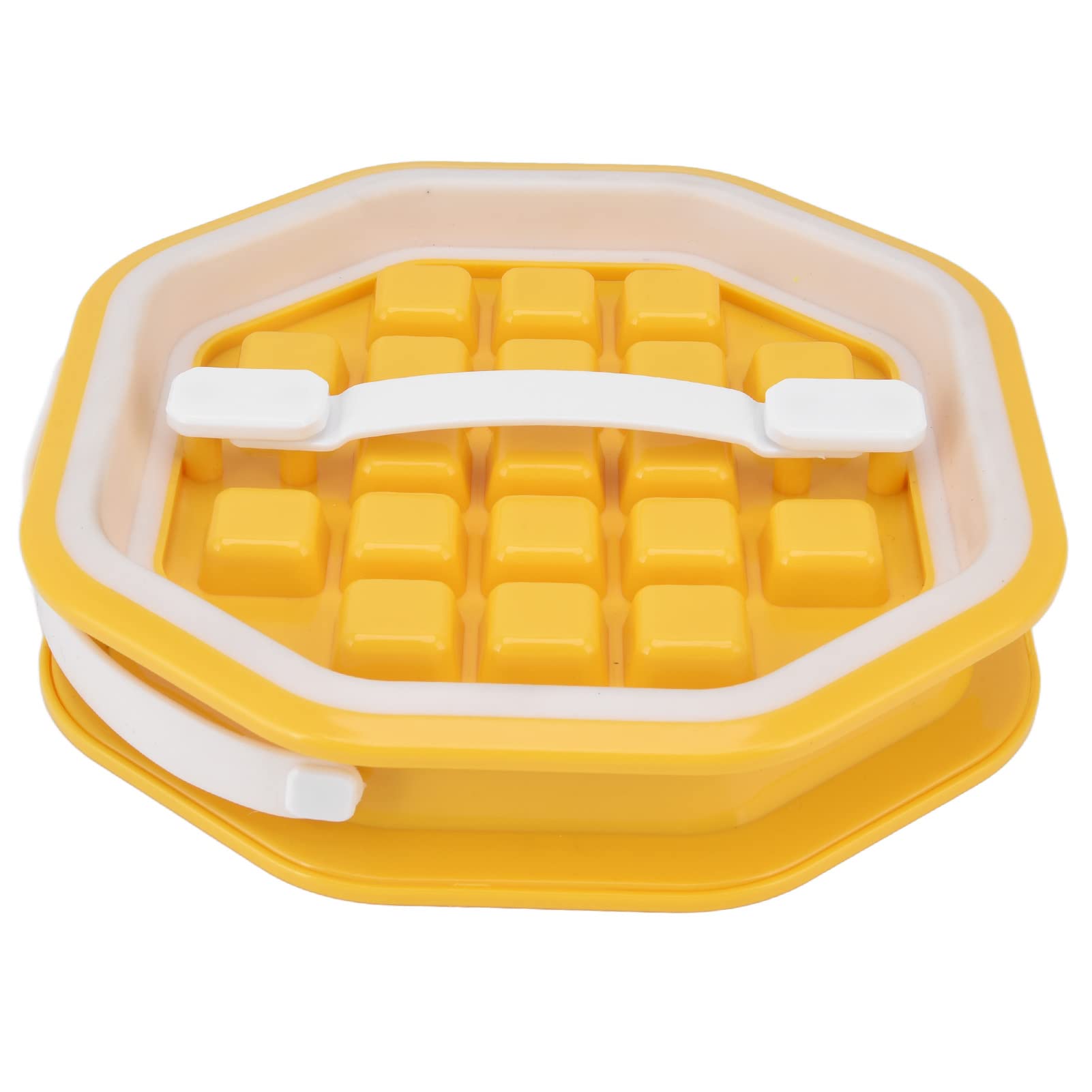 Dustproof Rhombic Shaped TPR Silicone Ice Maker Box with Lid - Yellow Closed Ice Mould for Picnics, Parties & Outdoor Activities