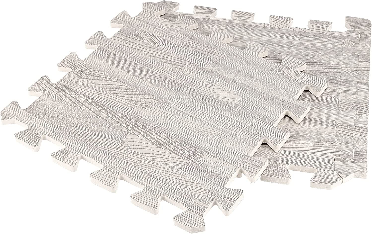 EVA Foam Puzzle Play Mat Tiles - Non-Toxic Wood Grain Design for Kids & Toddlers - Interlocking Floor Tiles for Nursery, Playroom, Daycare and Home Gym Safety