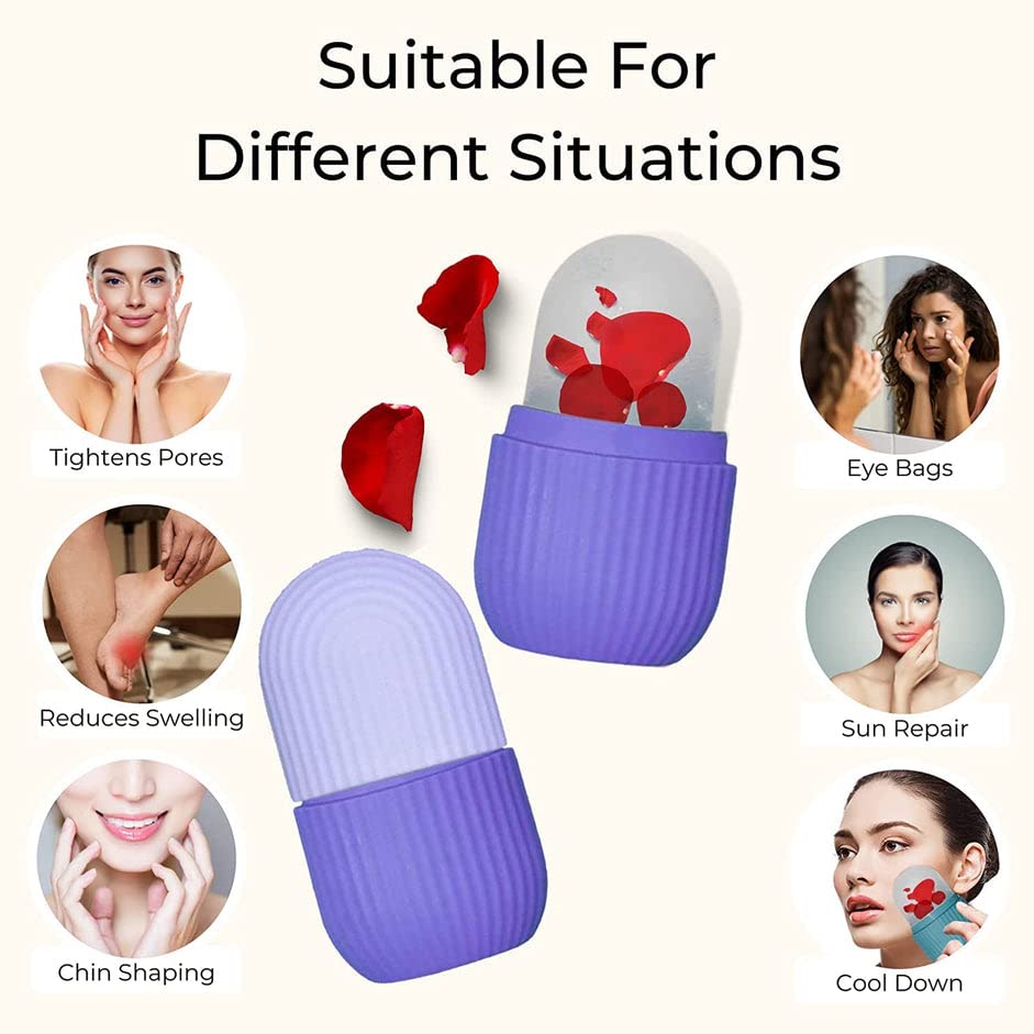 Reusable Silicone Ice Face Roller for Skin Care - Cooling Facial & Eye Massage Tool - Reduce Puffiness & Soothe Skin - Perfect for Morning Routine & Post-Workout Recovery