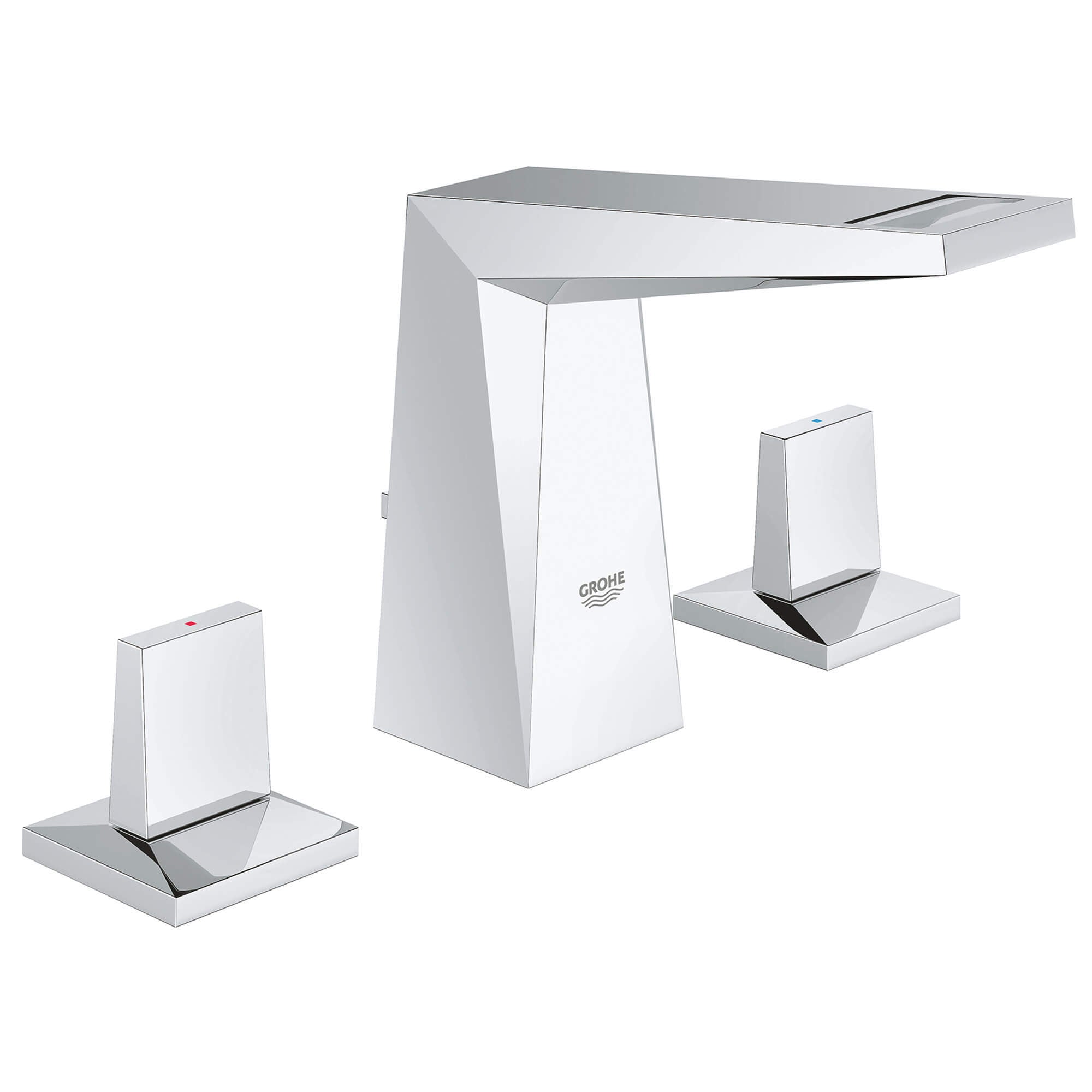 Grohe Allure Brilliant Widespread Bathroom Faucet in Chrome Finish - Model 20343000 | Modern Waterfall Spout for Vanity Sinks, Perfect for Master Bathroom Renovations