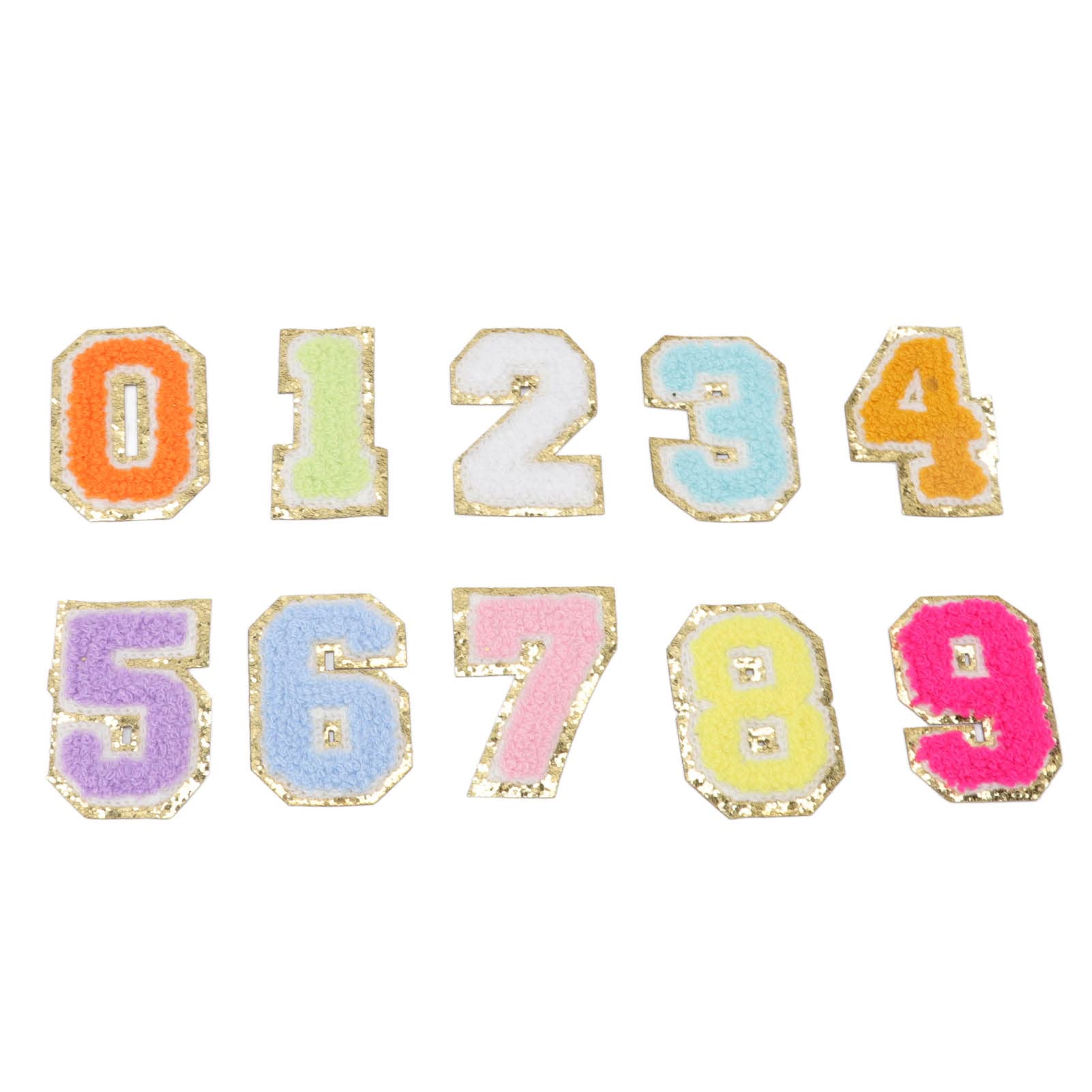 0-9 Number Iron On Patches for Backpacks - 10pc Set with Clear Patterns & Vibrant Colors - DIY Backpack, Jacket & Denim Customization - Perfect for School, Travel & Fashion Accessories