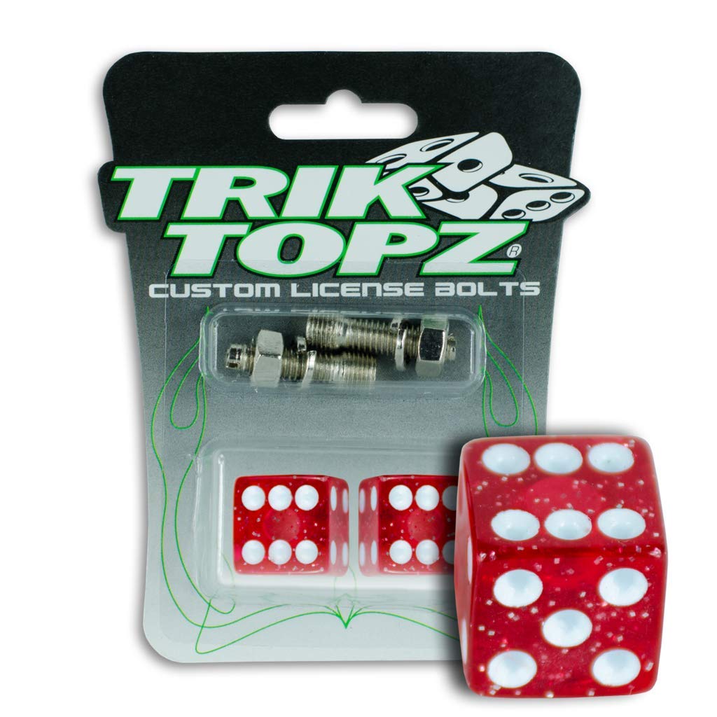 Trik Topz Dice License Bolt Red Glitter - Premium Metal Dice for D&D, MTG, and Tabletop RPG Games - Perfect for Gifts, Collectors, and Game Nights
