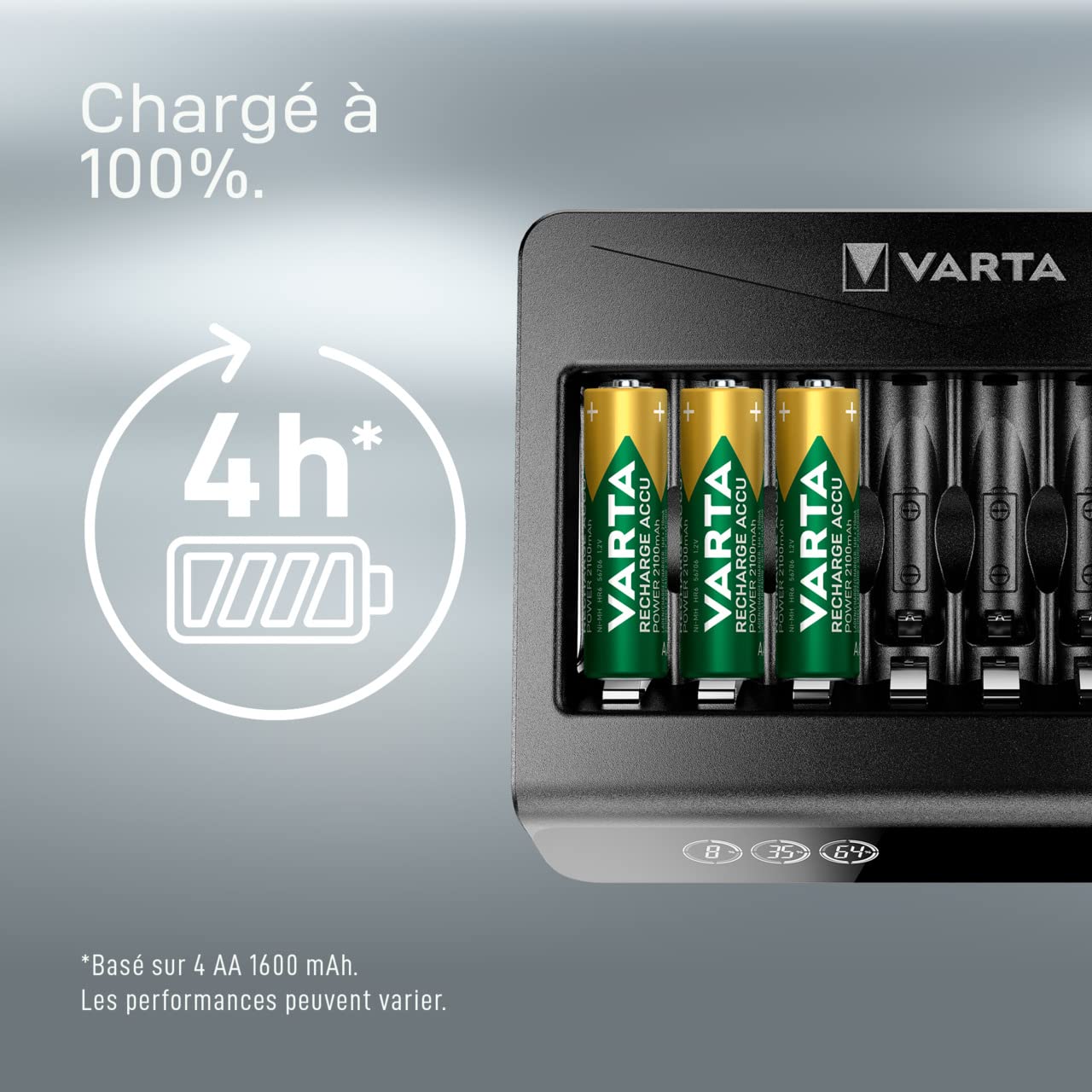 VARTA Multi Charger for AA AAA 9V Rechargeable Batteries - 8 Slot Fast Charging with Defective Cell Detection - Perfect for Home Office Electronics Cameras Toys and Emergency Power Supply