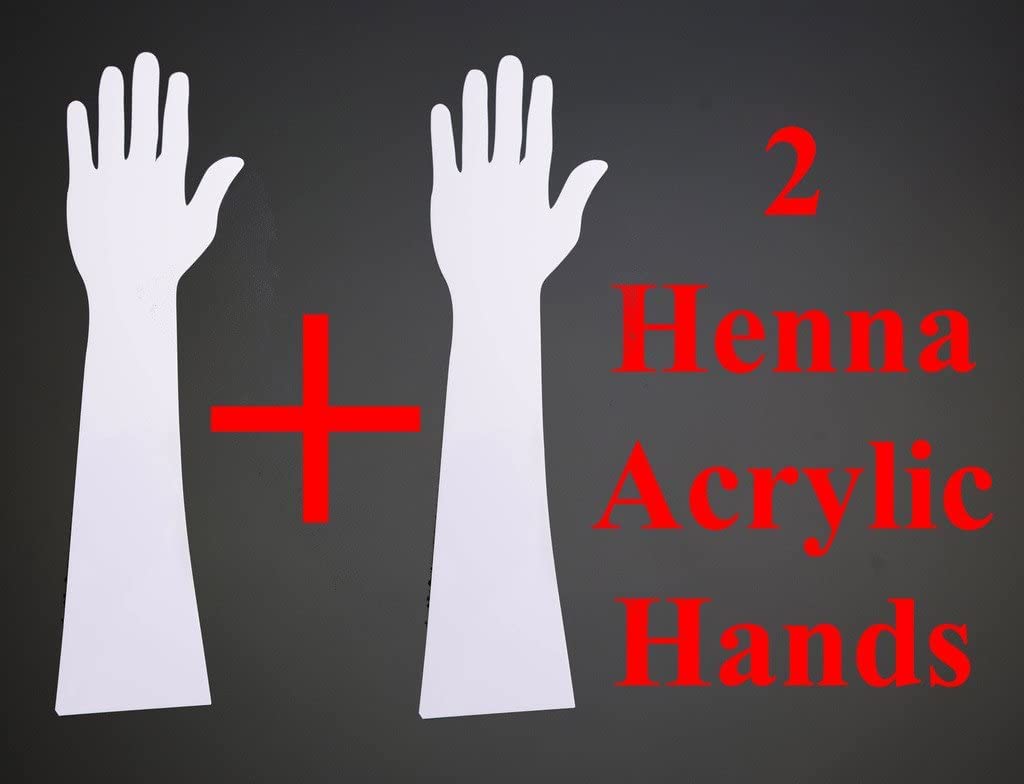 EZRI Reusable Acrylic Mehndi Practice Hand - White (2 Pack) - Perfect for Henna Tattoo Training, Bridal Mehndi Design Practice & DIY Art Projects