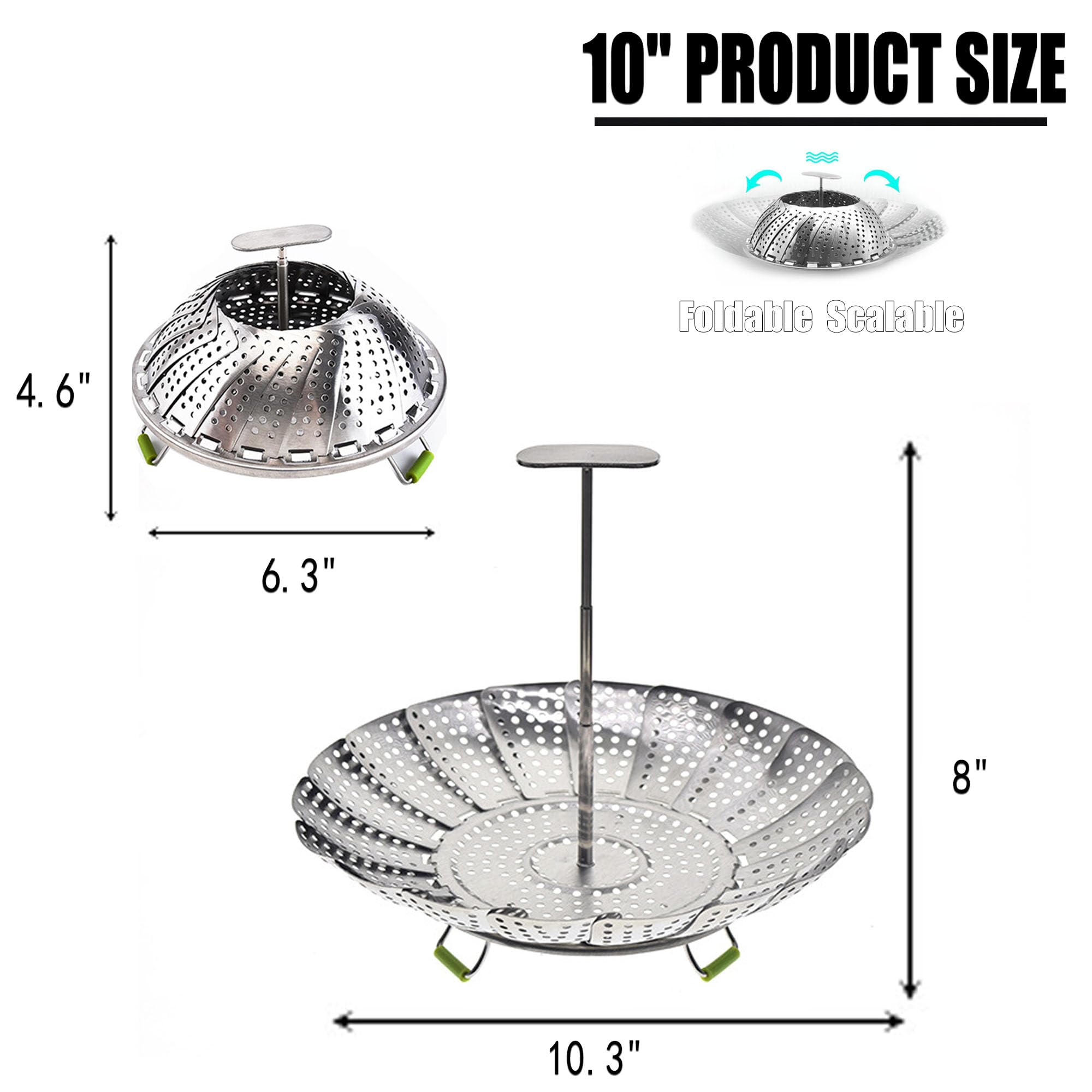 Expandable Stainless Steel Vegetable Steamer Basket (6.3