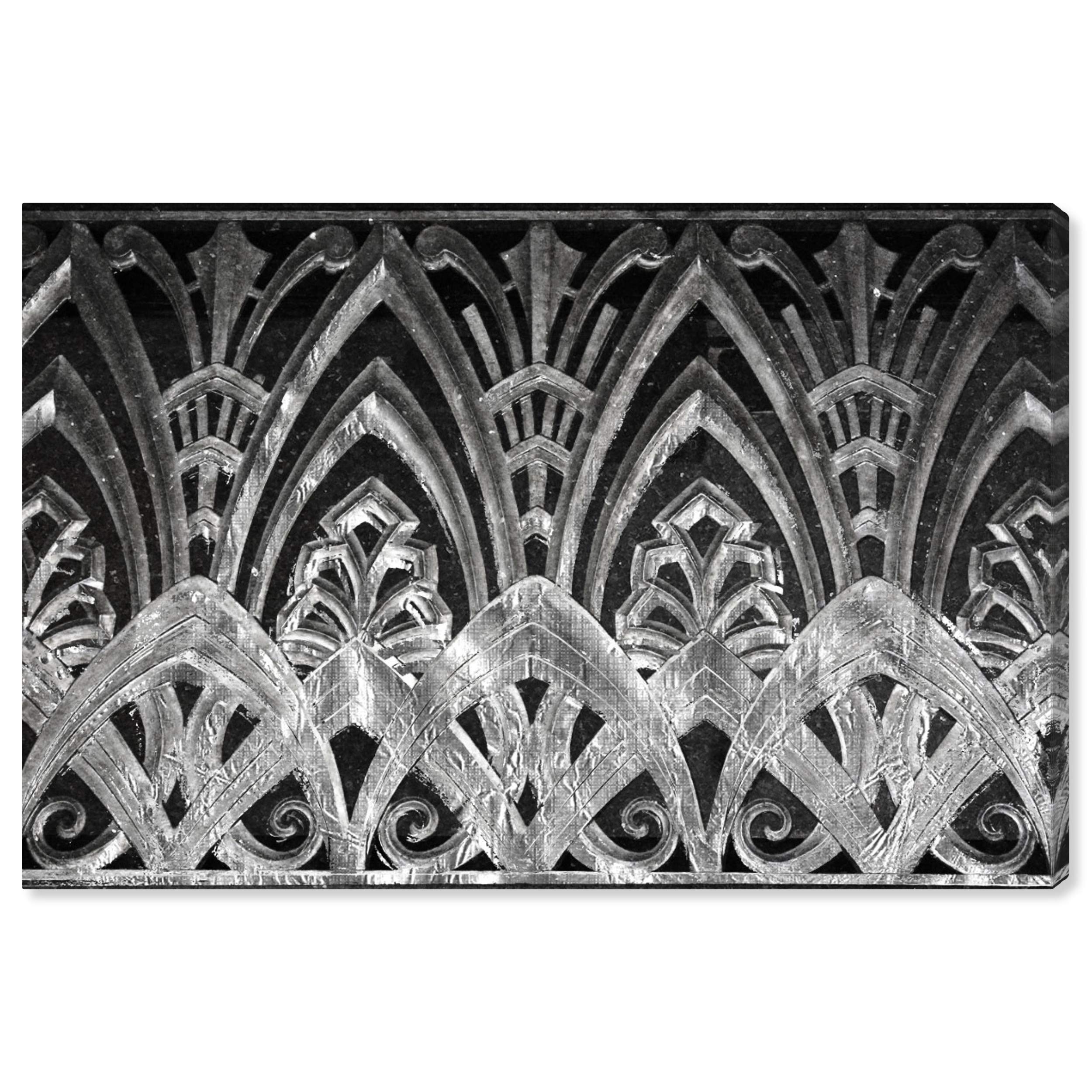 Abstract Wall Art Canvas Print 'Copacabana in Silver' - 30x20 Inch Gray & Black Modern Home Decor | Perfect for Living Room, Bedroom or Office Wall Decoration