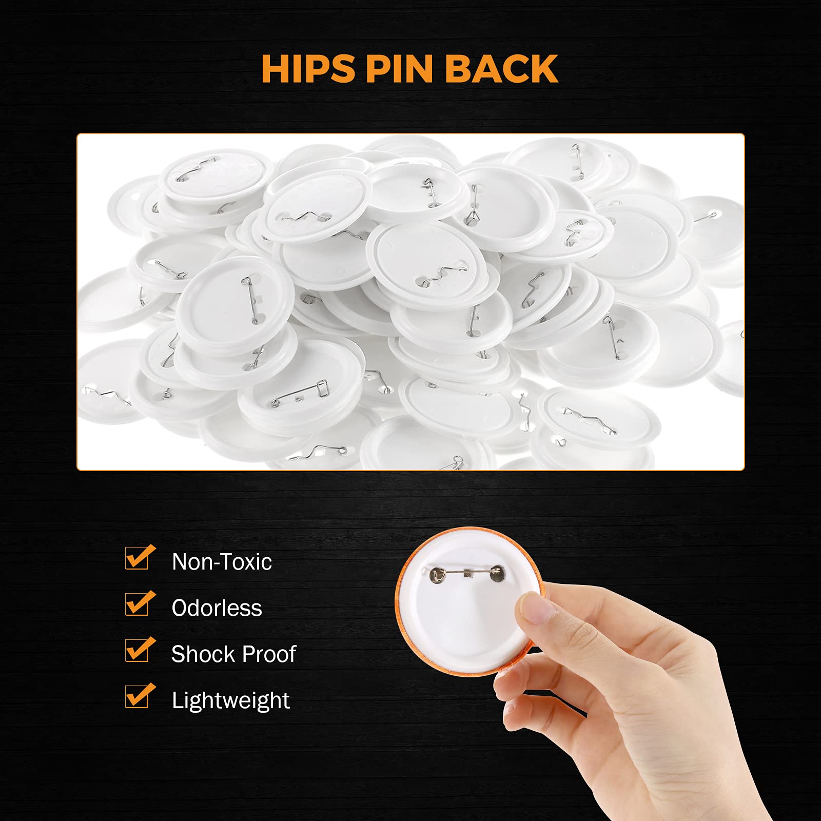 BEAMNOVA 37mm (1-1/2 Inch) Button Badge Maker Machine Kit with 1500 Pieces Button Parts - DIY Custom Pin Buttons for Crafts, Events & Promotional Gifts