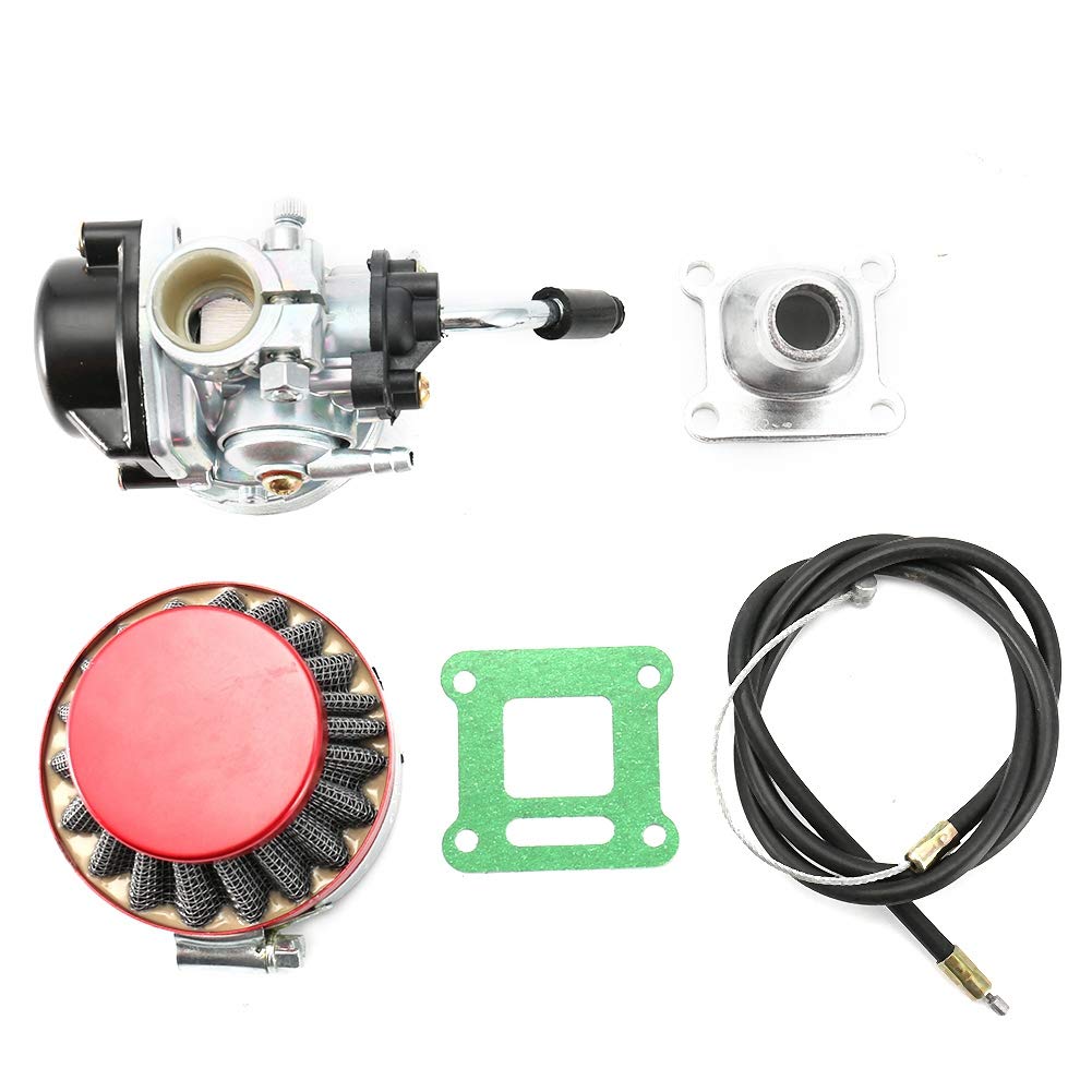 High-Performance Carburetor Air Filter & Accelerator Cable Kit for 49cc 2-Stroke Engine - Compatible with Pocket Bikes & ATVs - Improves Acceleration & Airflow for Off-Road Riding and Mini Racing