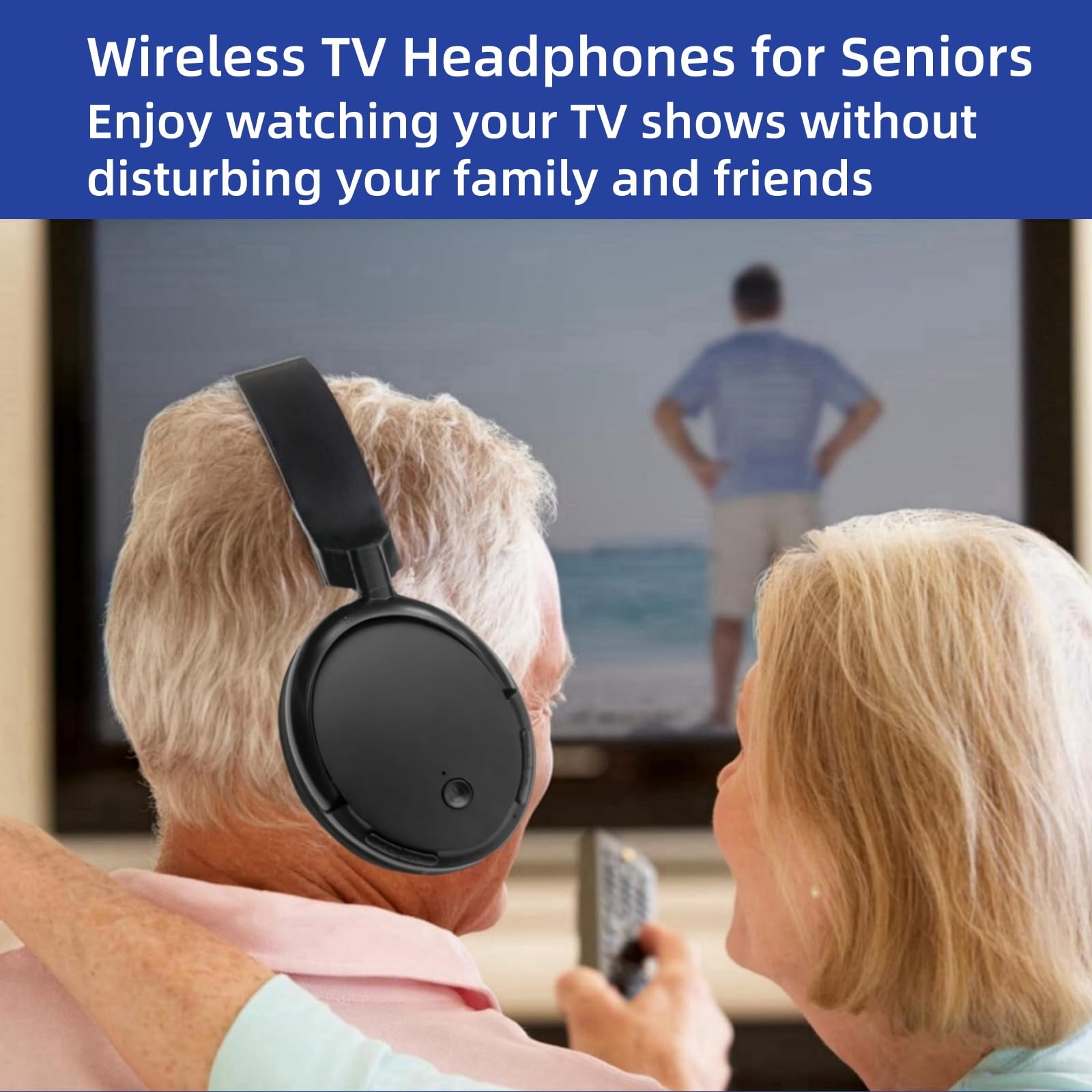 PROW Wireless TV Headphones with USB Transmitter | Bluetooth 5.3 Headset for Seniors & Elderly | No Audio Delay | 30H Battery Life | Comfortable Over-Ear Design | Perfect for Watching TV, Movies & Relaxing at Home