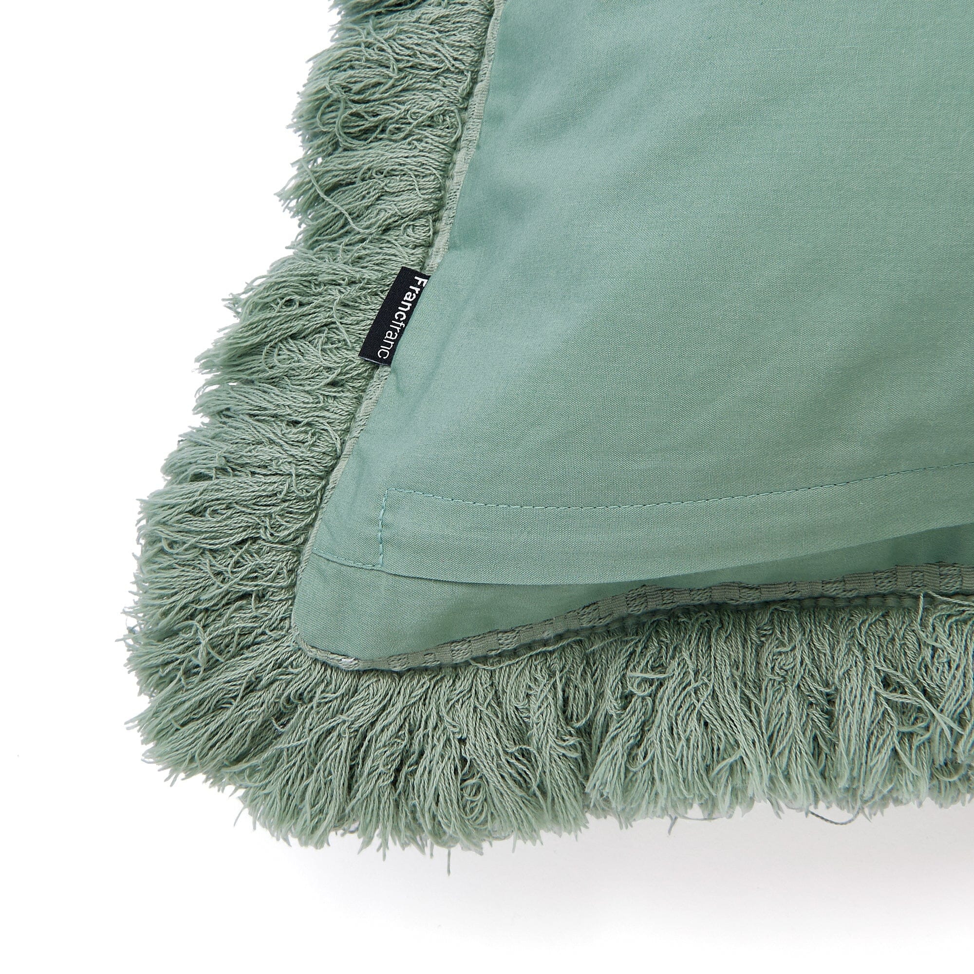 Luxury Diamond Fringe Cushion Cover 24x24 Inches - Soft Green Velvet Decorative Pillow Case for Sofa, Bed, Living Room - Home Decor Accent for Modern & Boho Style Interiors