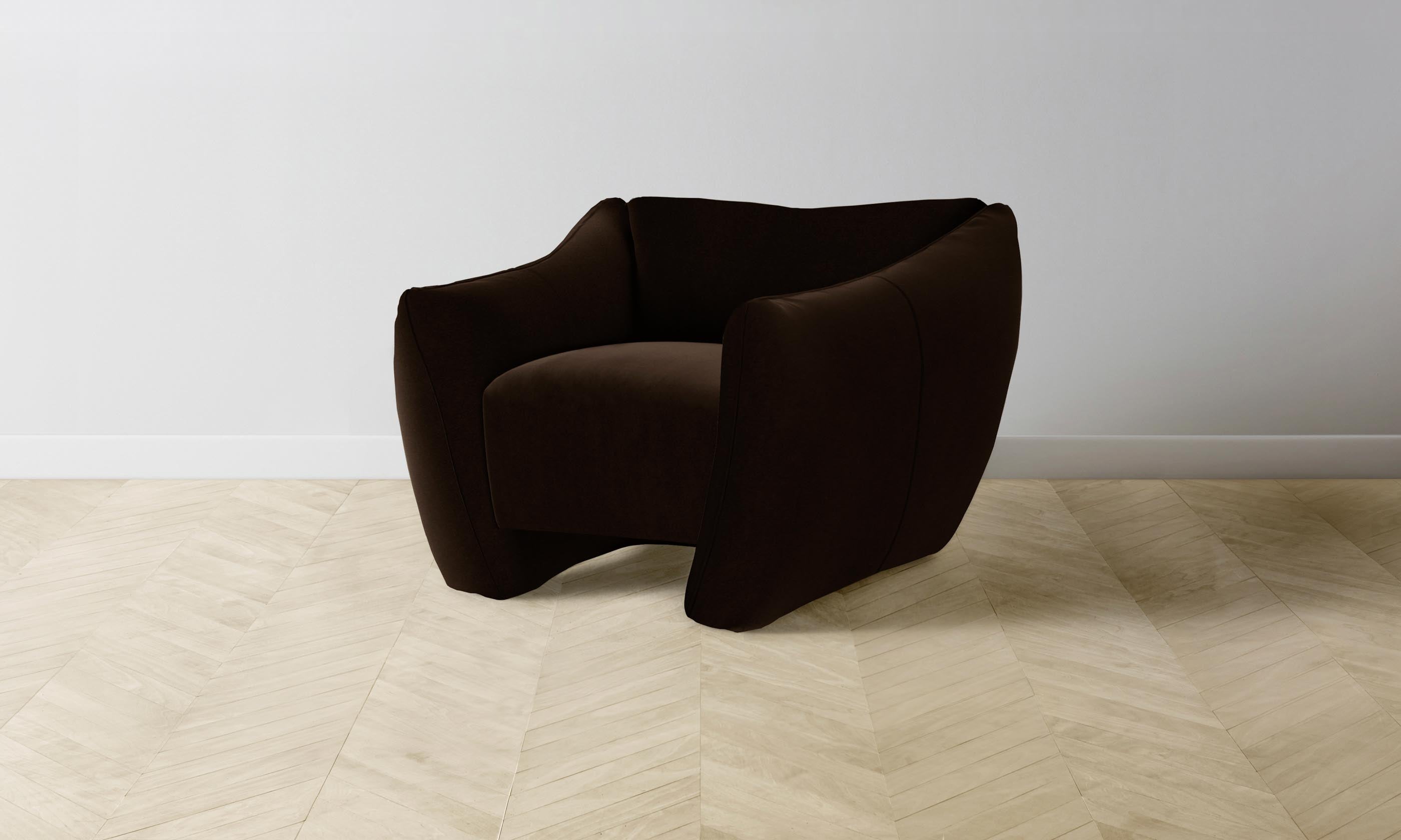 Premium Mohair Chocolate Bond Chair - Stylish & Comfortable Mid-Century Modern Lounge Chair for Living Room, Office, or Reading Nook