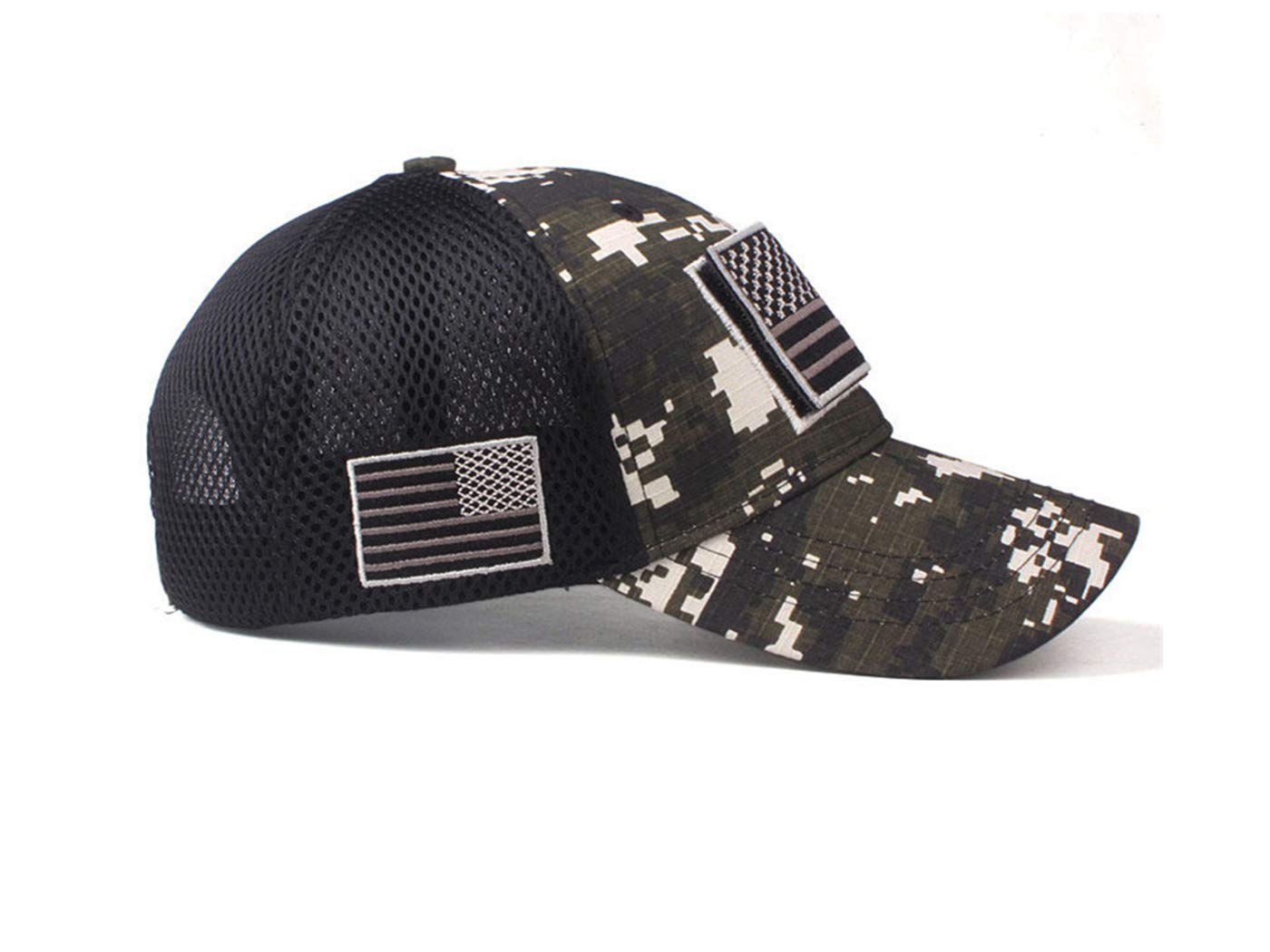 Anna-Kaci Camouflage Tactical Baseball Cap with USA Flag Patch - Military Style Trucker Hat for Outdoor, Hunting & Special Forces Enthusiasts