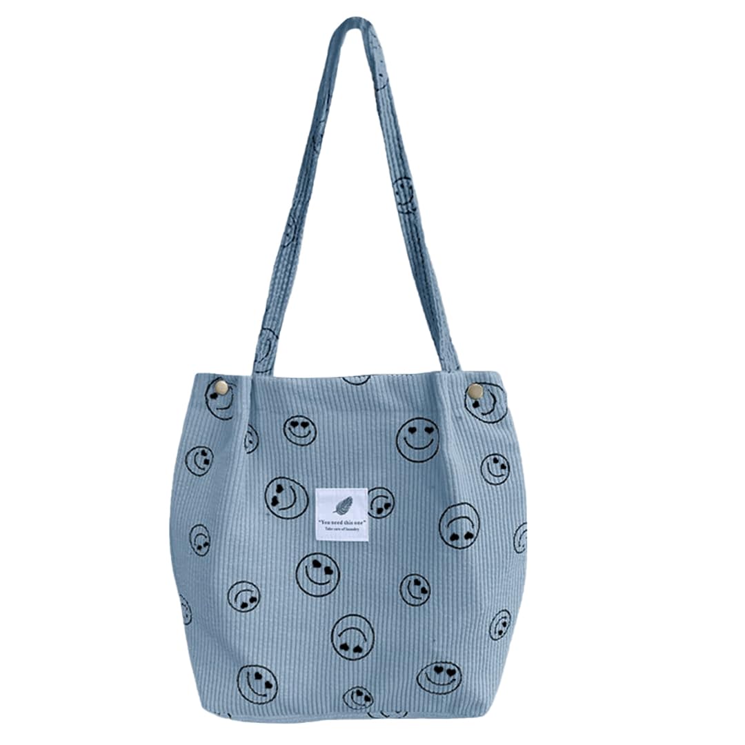 Stylish Corduroy Tote Bag for Women - Vintage Y2K Fashion School Bag & Everyday Carry Purse - Perfect for Work, College, Shopping and Travel Accessories